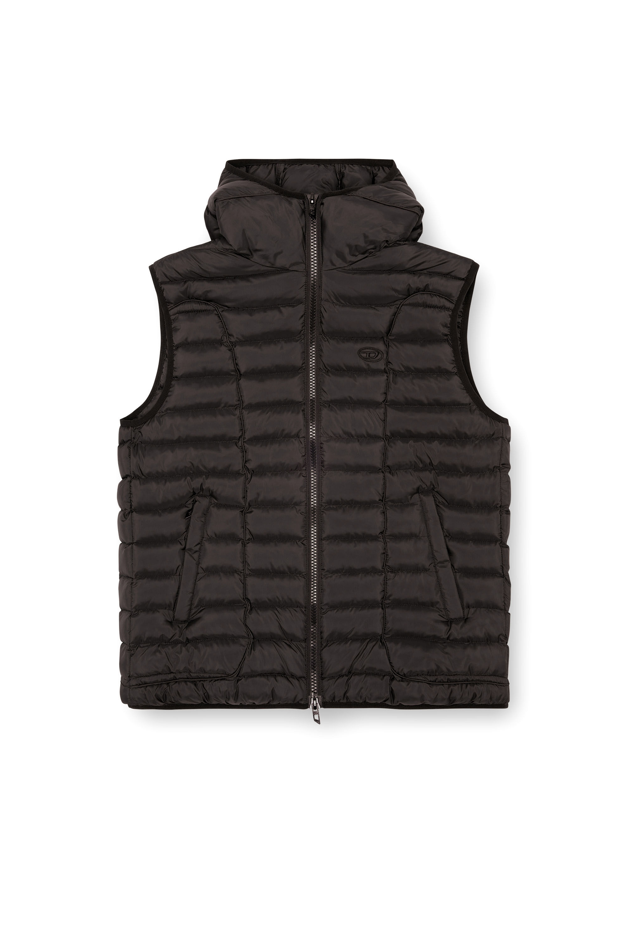 Diesel - W-TEMPLE, Gilet imbottito in nylon leggero Uomo in Nero - 2