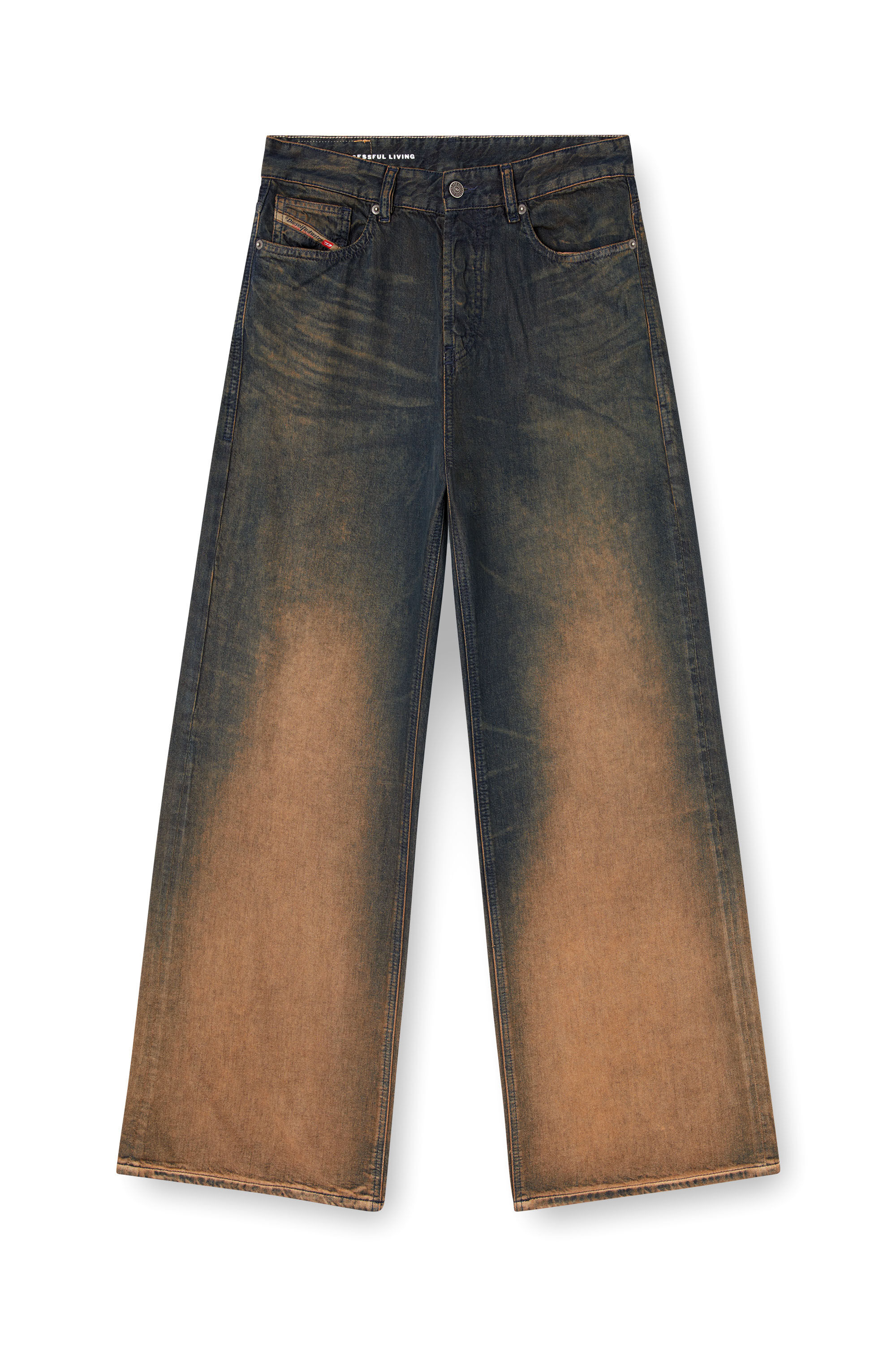 Diesel - Relaxed Jeans 1996 D-Sire 068TF Donna, Blu/Marrone - Image 2
