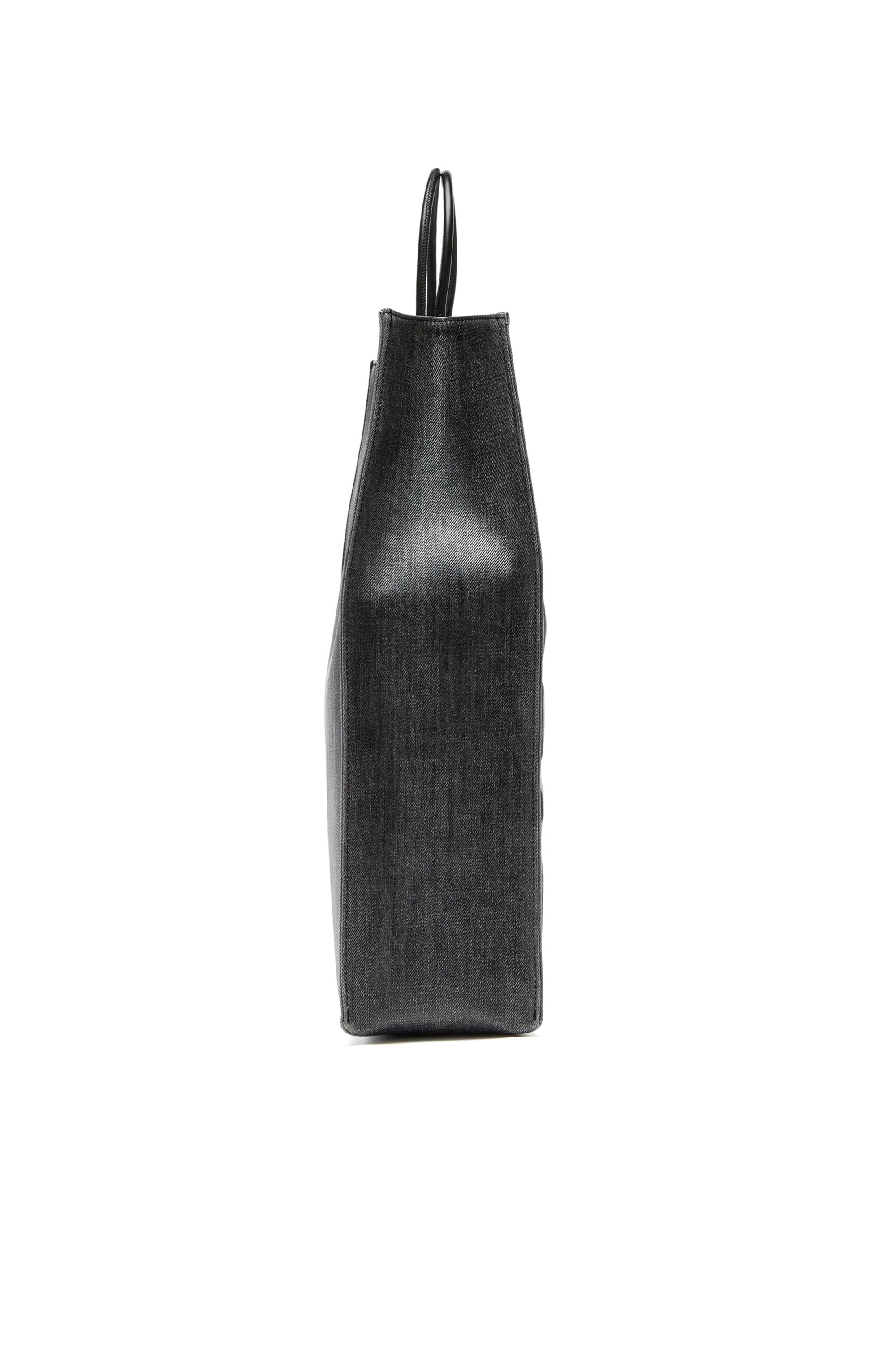 Dsl 3D L Borsa tote grande in denim solarizzato coated Uomo Nero Diesel