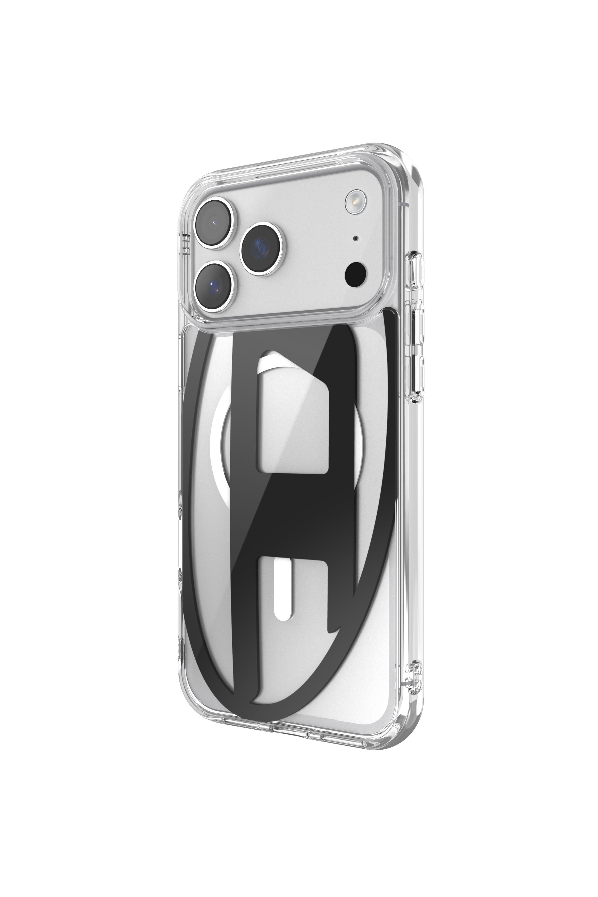 Diesel - 60418 AOP CASE, Custodia metallica Oval D con Magsafe per iPhone 17 Pro Max Unisex in Nero - 4