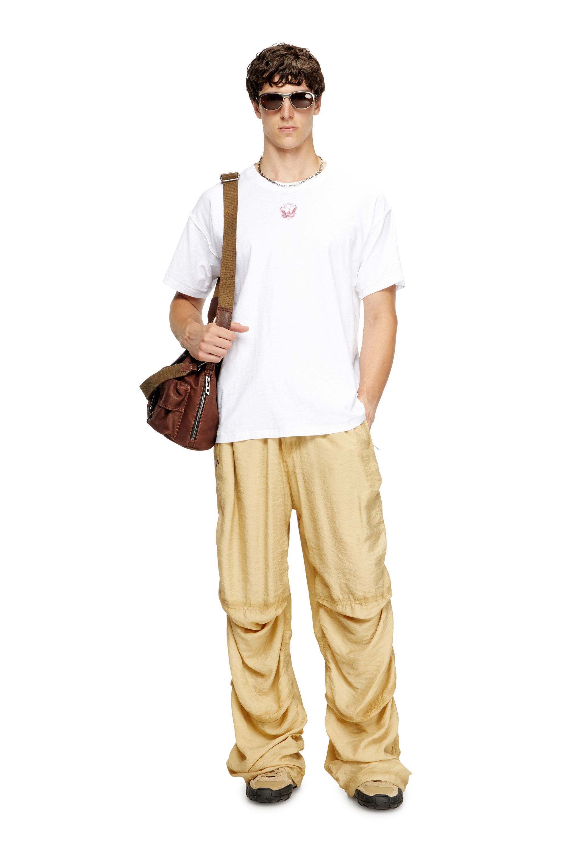Diesel - T-NORM-T13, Felpa con ricamo Phoenix Uomo in Bianco - 1