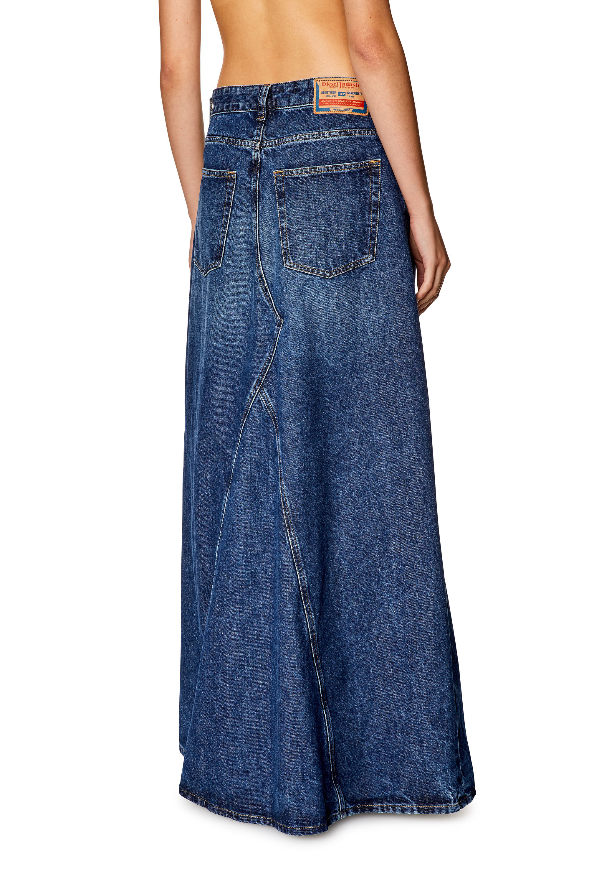 Diesel - DE-PAGO, Gonna lunga in denim Donna in Blu - 3