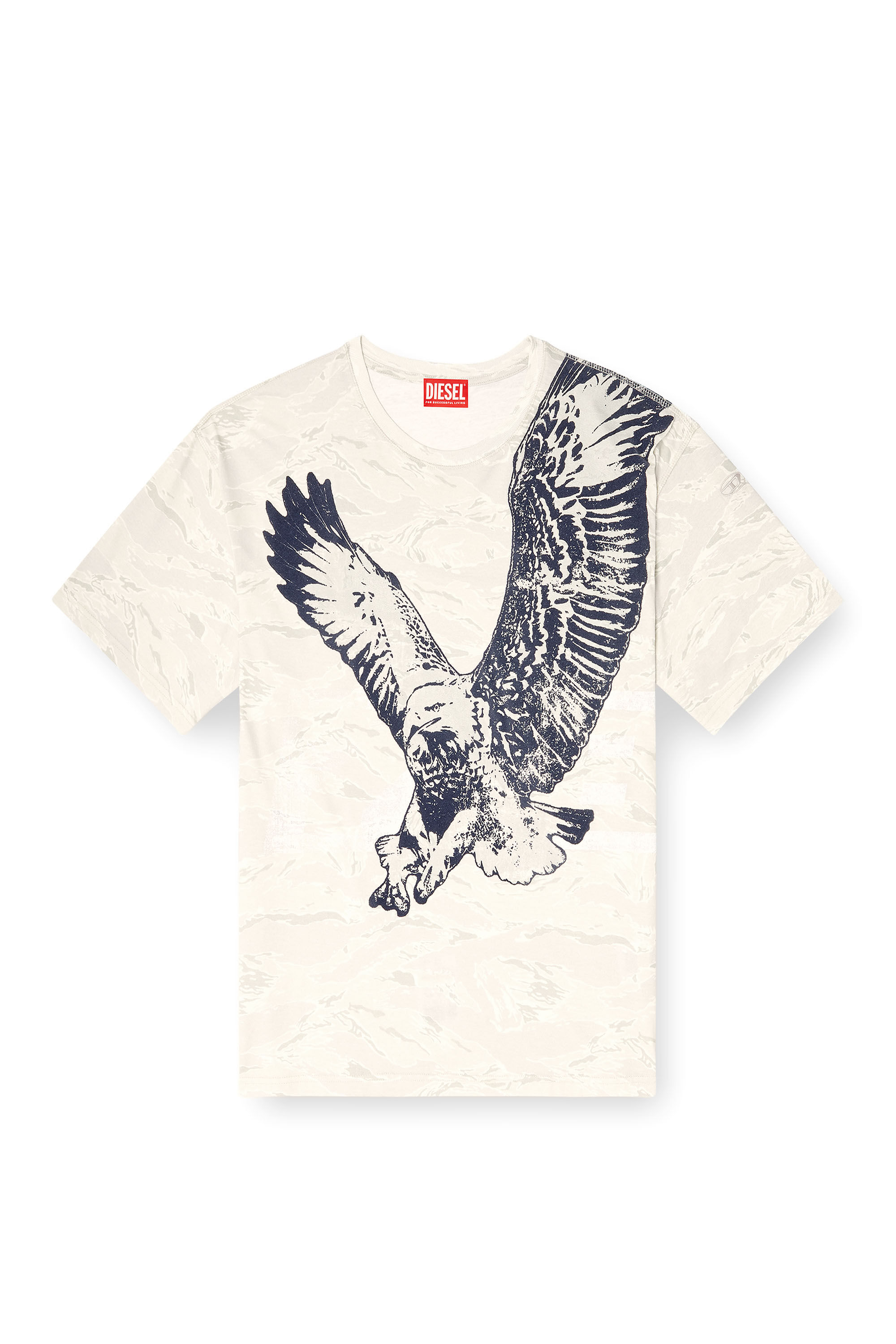 Diesel - T-BOXT-T14, T-shirt camouflage con stampa Eagle Uomo in Beige - 2