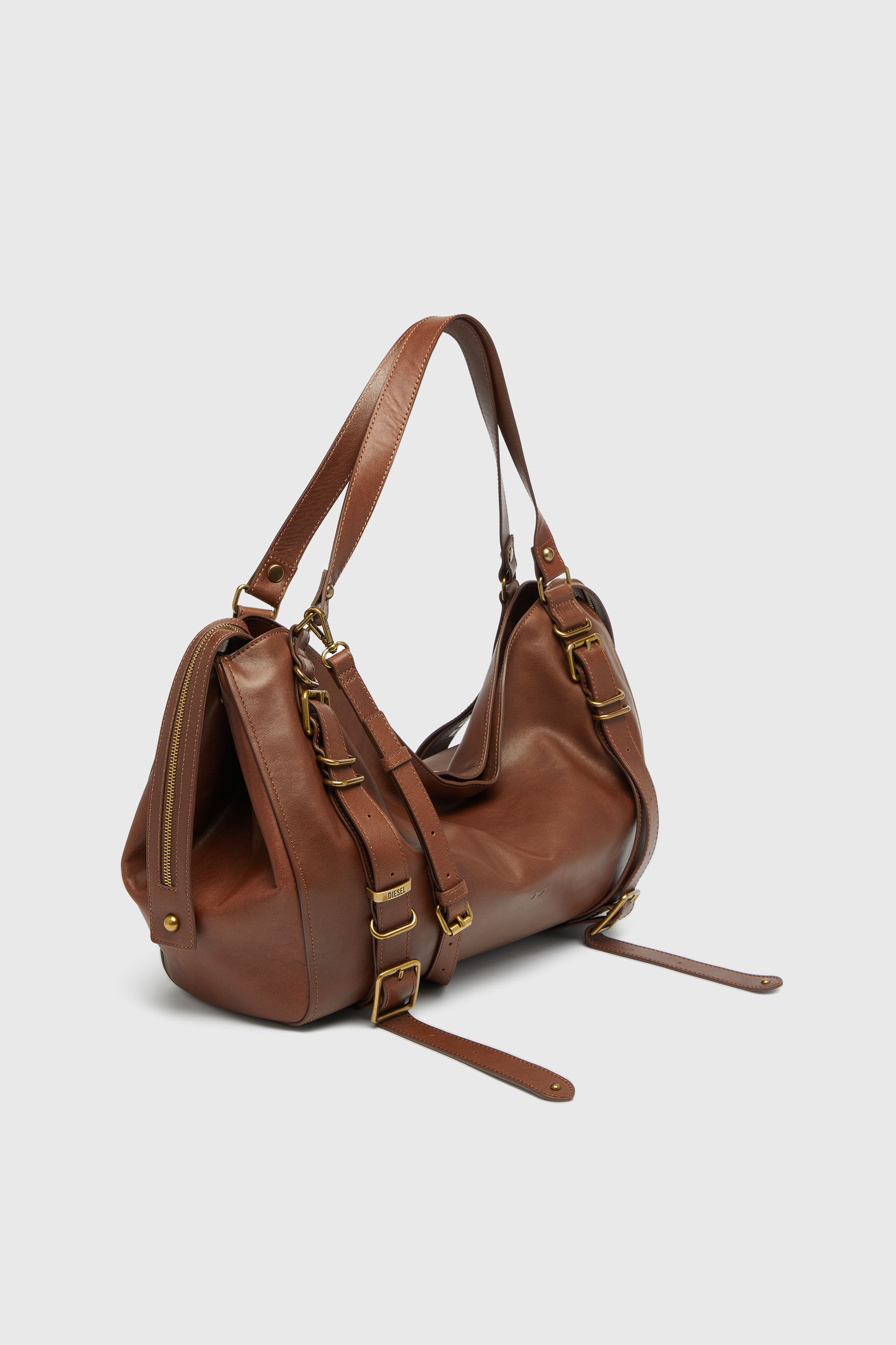 Diesel - D-ONE TOPHANDLE L, D-One-Borsa grande a mano in pelle trattata Unisex in Marrone - 5