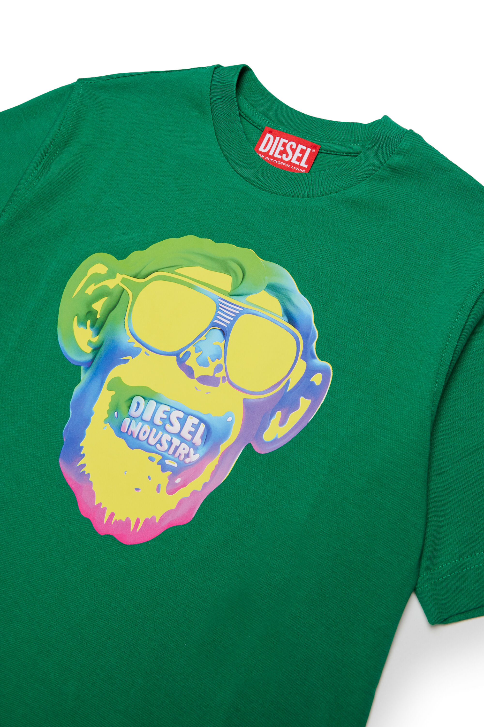 Diesel - TMONKEY OVER, T-shirt con stampa scimmia Uomo in Verde - 3