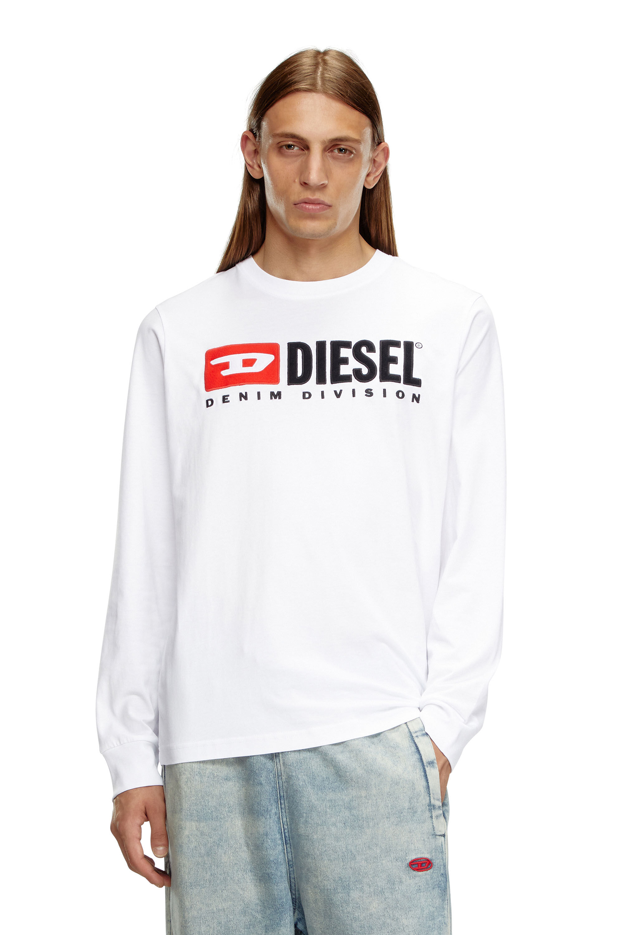 Diesel - T-JUST-LS-DIV, Uomo Maglia a maniche lunghe con ricamo in Bianco - Image 3