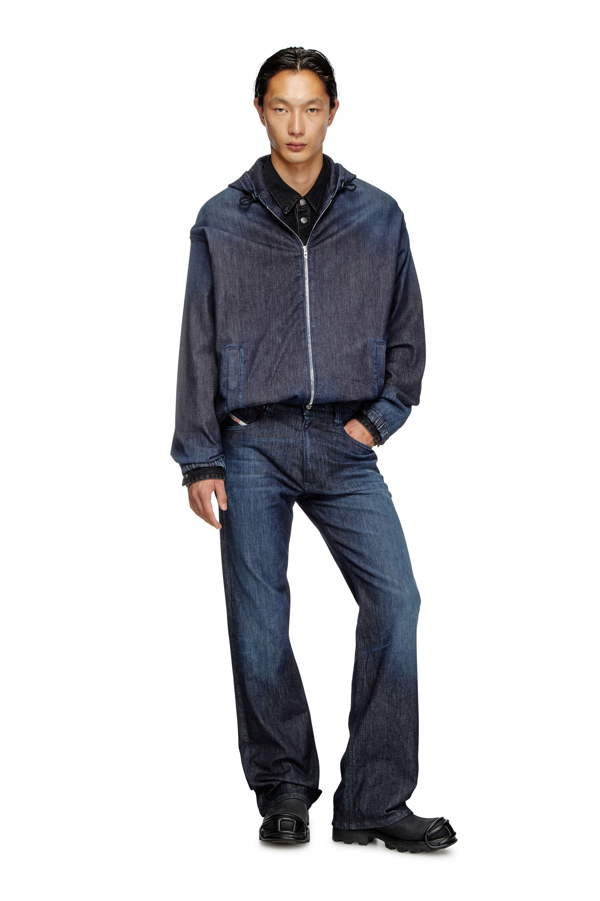 Diesel - D-WYNNY JOGG, Giacca JoggJeans con cappuccio Uomo in Blu - 1