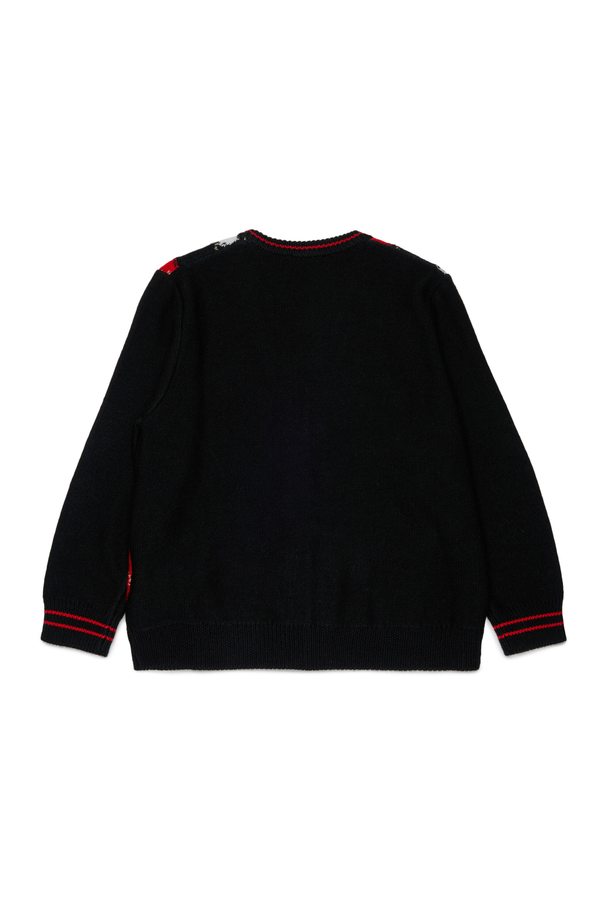 Diesel - KROMYCARDIGAN OVER, Unisex's Wool-blend cardigan with argyle motif in Black - 2