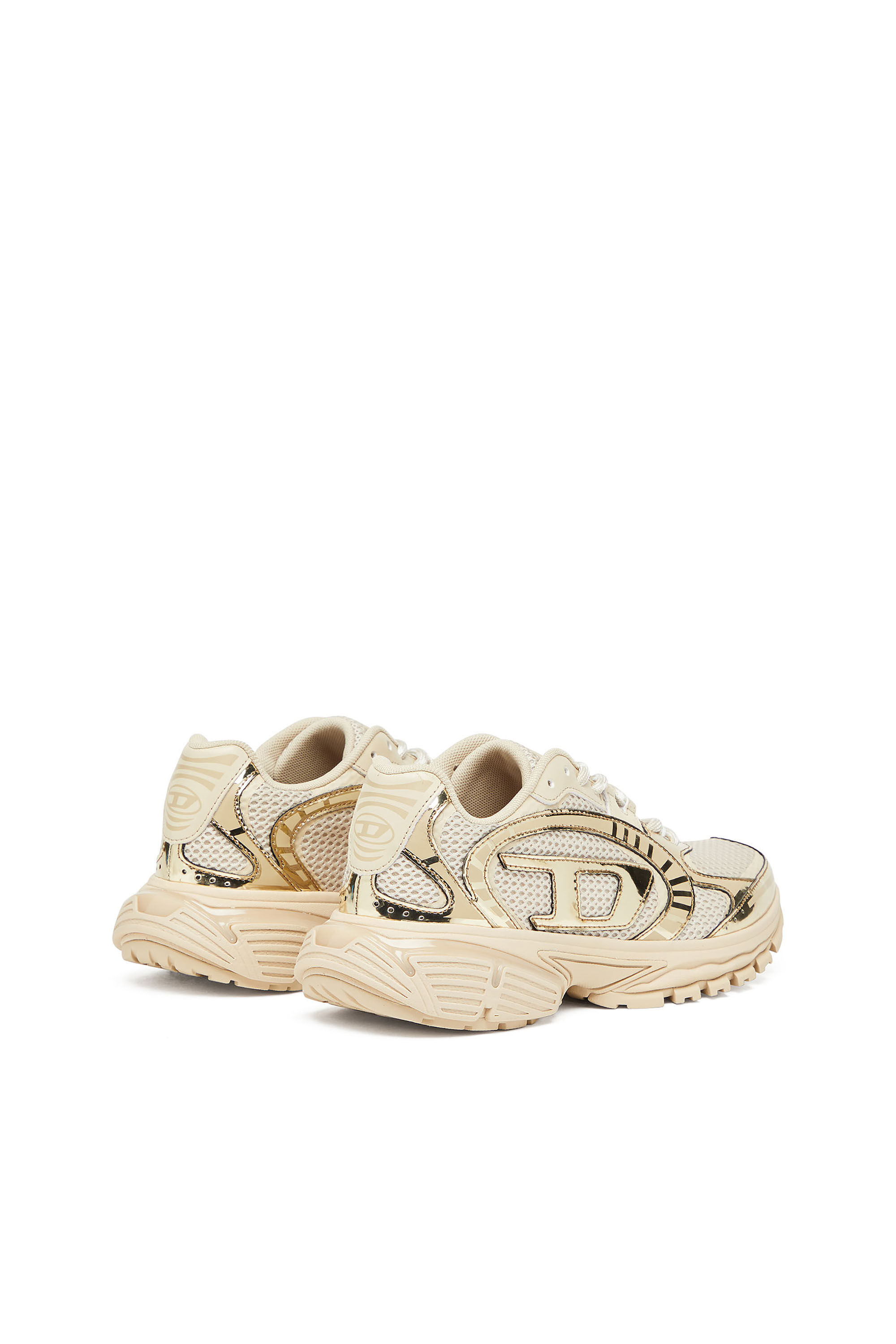 Diesel - S-PRO-V-DENSE LOW W, S-Pro-V-Dense-Sneaker in rete metallizzata con logo Oval D Donna in Beige - 3