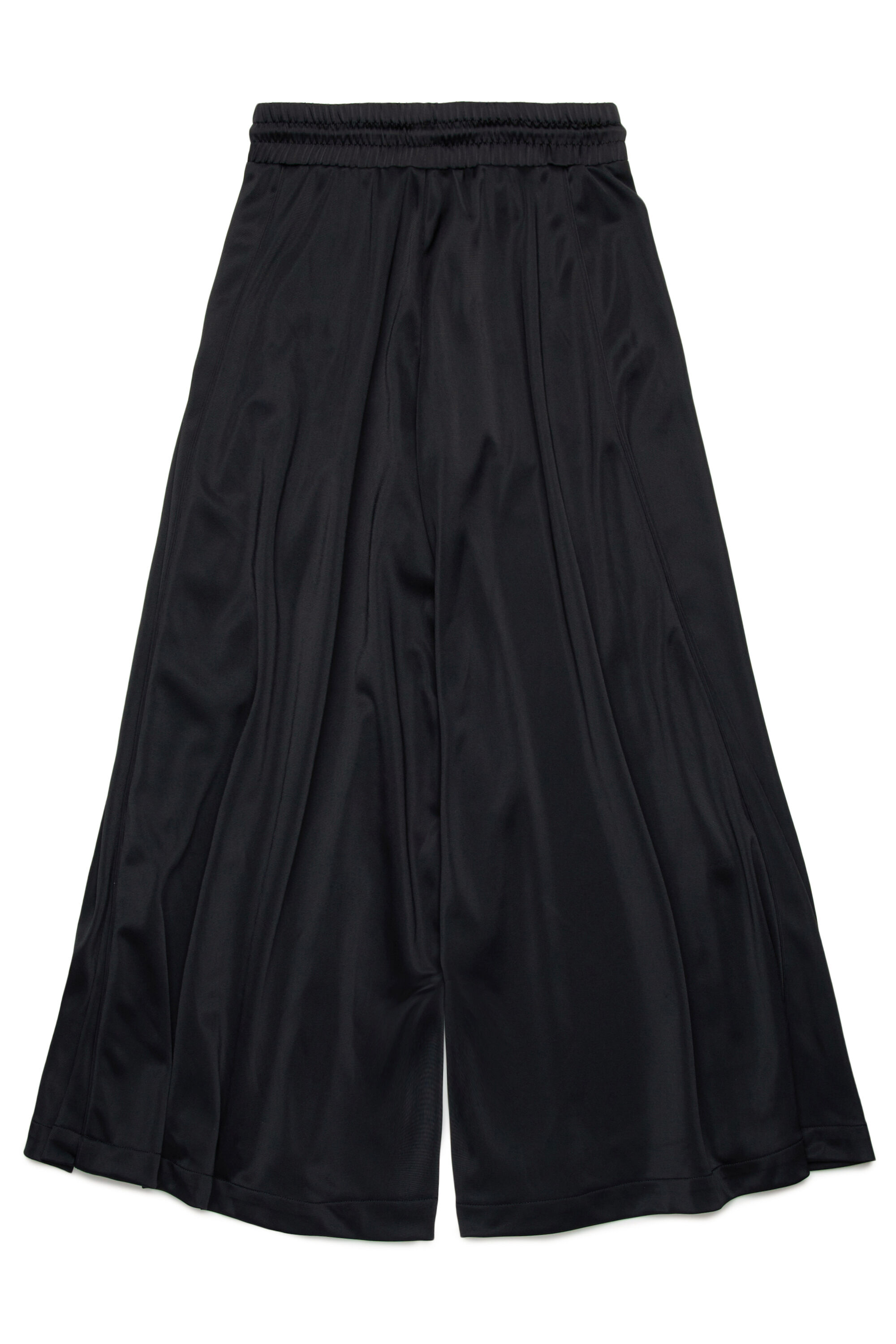 Diesel - PWILD, Pantaloni palazzo in raso e jersey Donna in Nero - 2