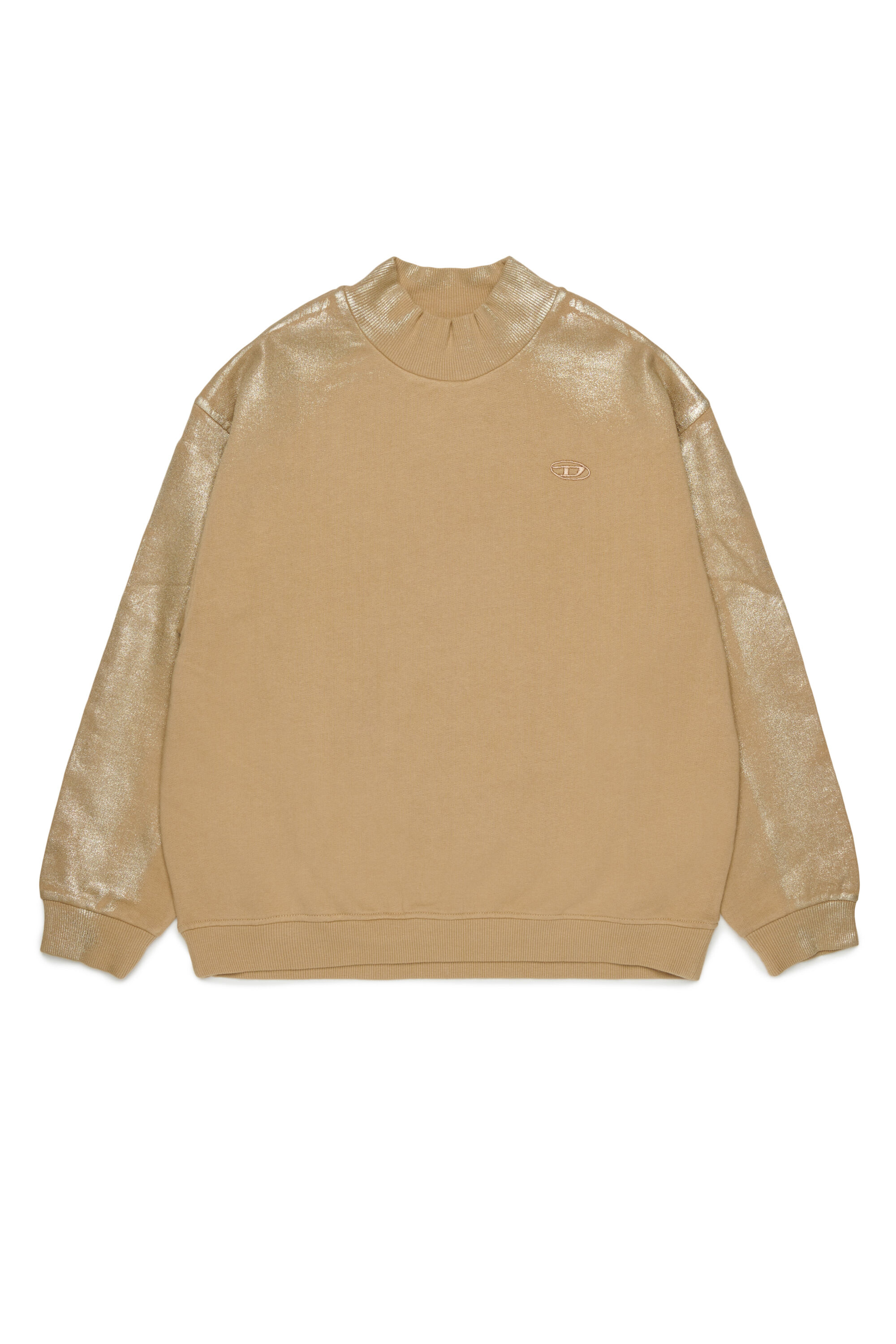 Diesel - SFALEXNS1, Felpa con maniche effetto metallizzato Donna in Marrone - 1