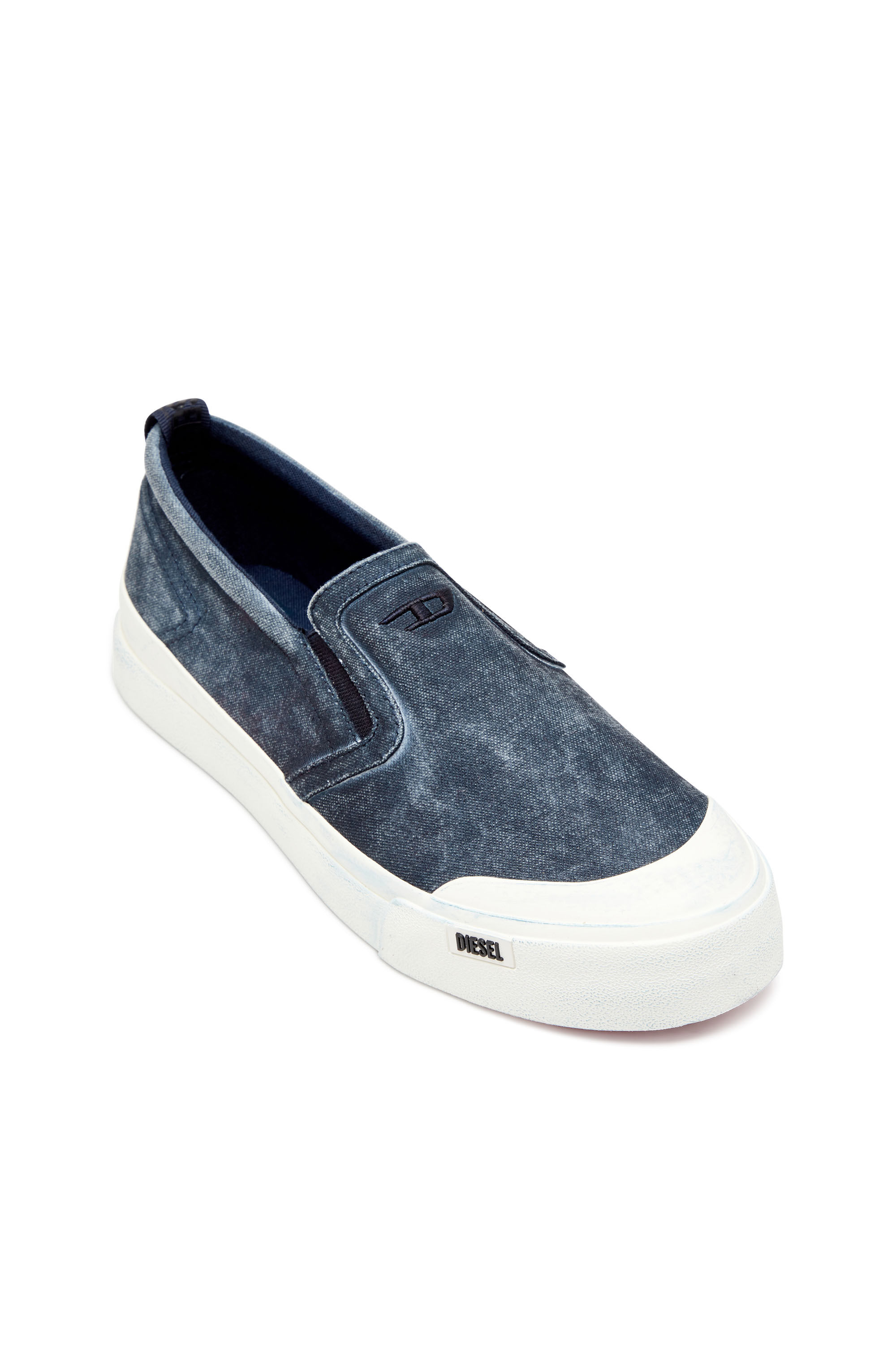 S Athos Sneaker slip on in tela con ricamo D Uomo Blu Diesel