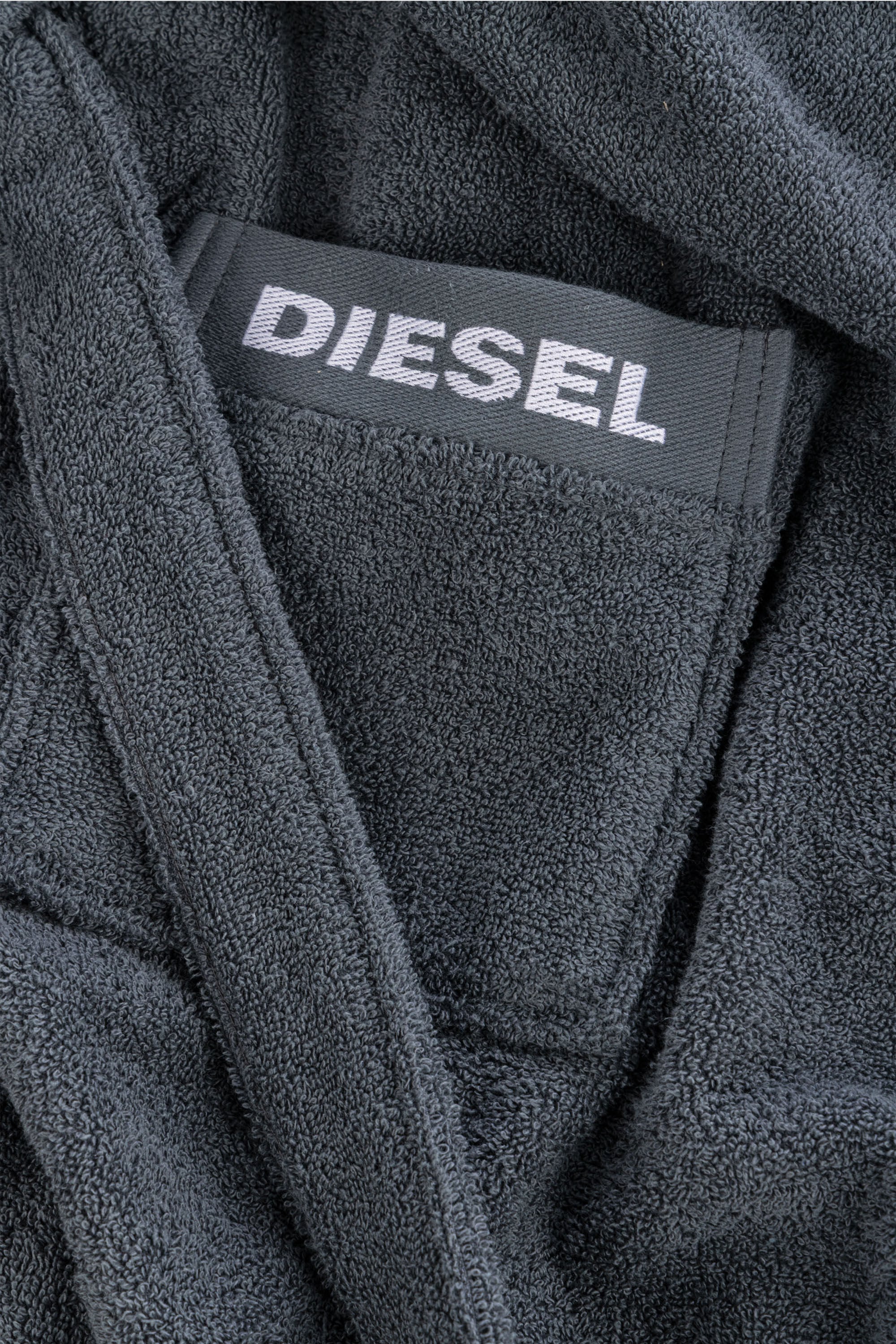Diesel - 1015101 LOGO-COTTON BATHROBE SIZE S GREY, Accappatoio in Spugna di Cotone, taglia S Unisex in Grigio - 2