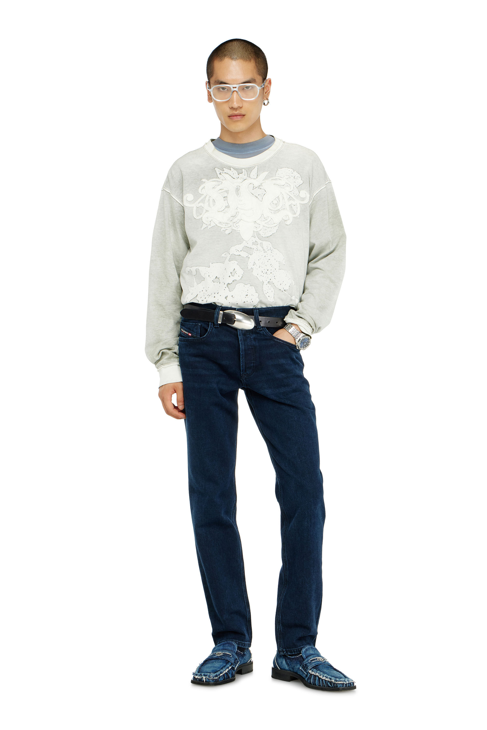 Diesel - Regular Jeans 2023 D-Finitive 0KBBJ Uomo, Blu Scuro - Image 1