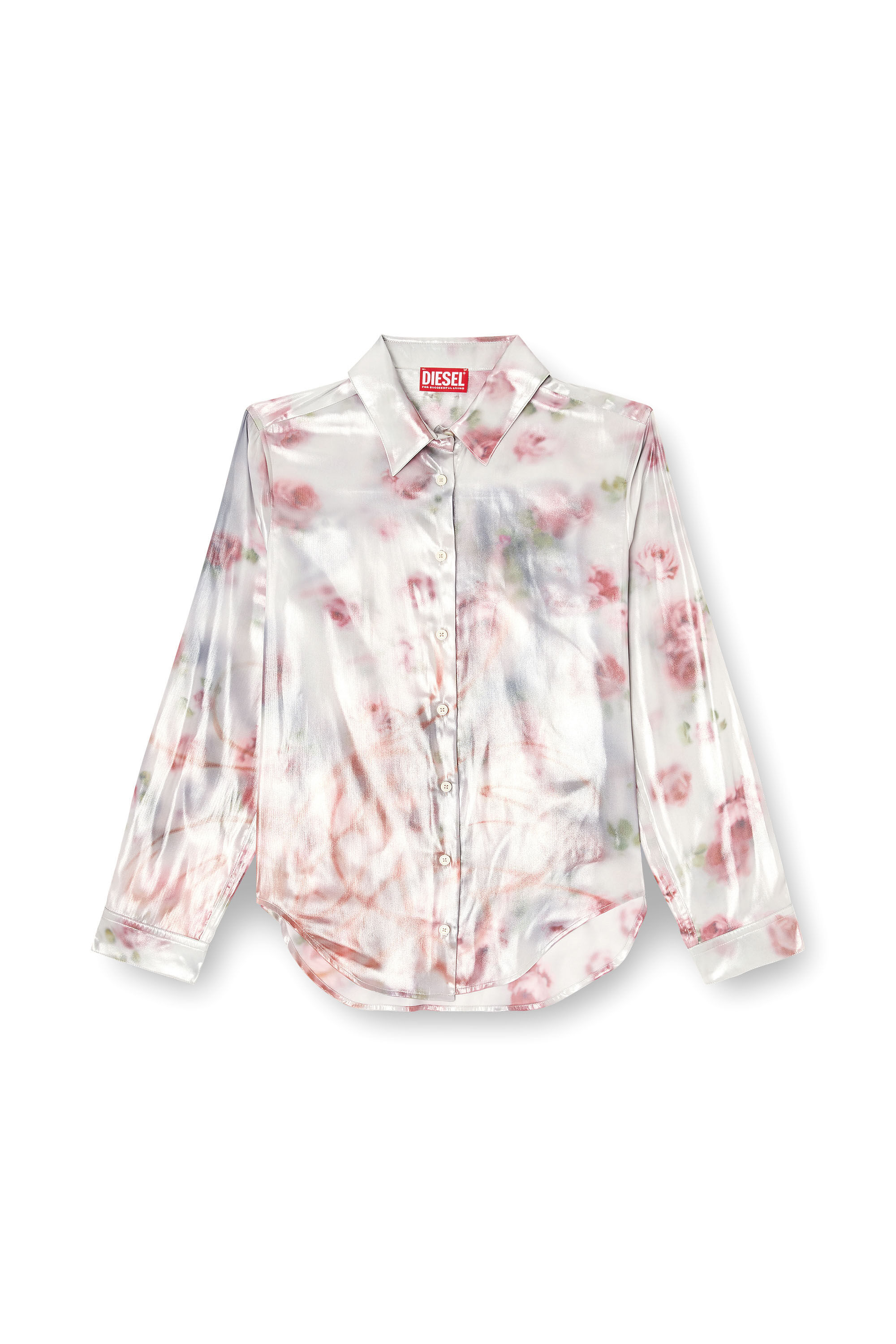 Diesel - C-RONOR-S2, Camicia effetto metallizzato e rose sfocate Donna in Multicolor - 2