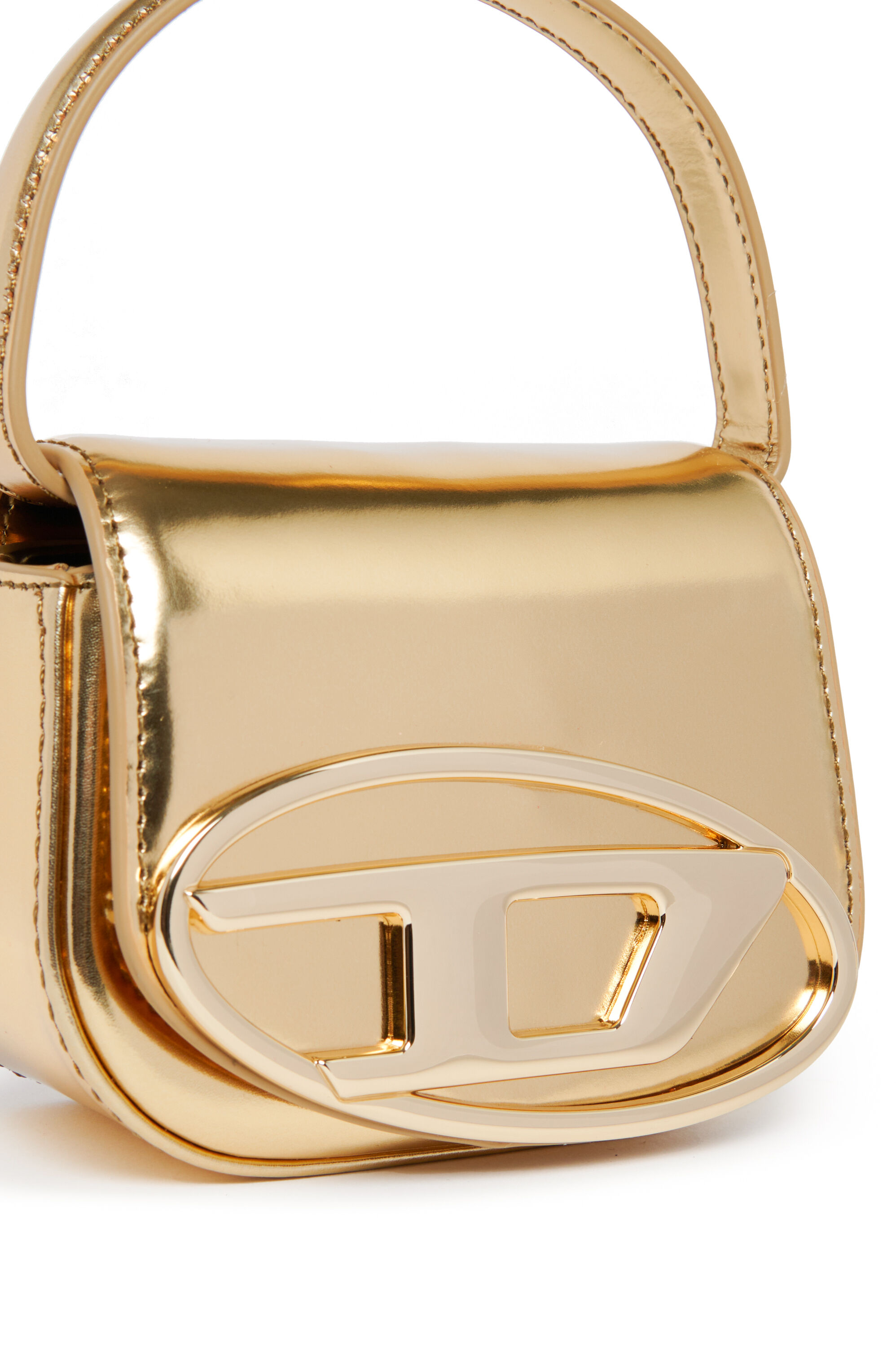 Girl's Iconic mini bag in metallic leather | Oro | Diesel IT