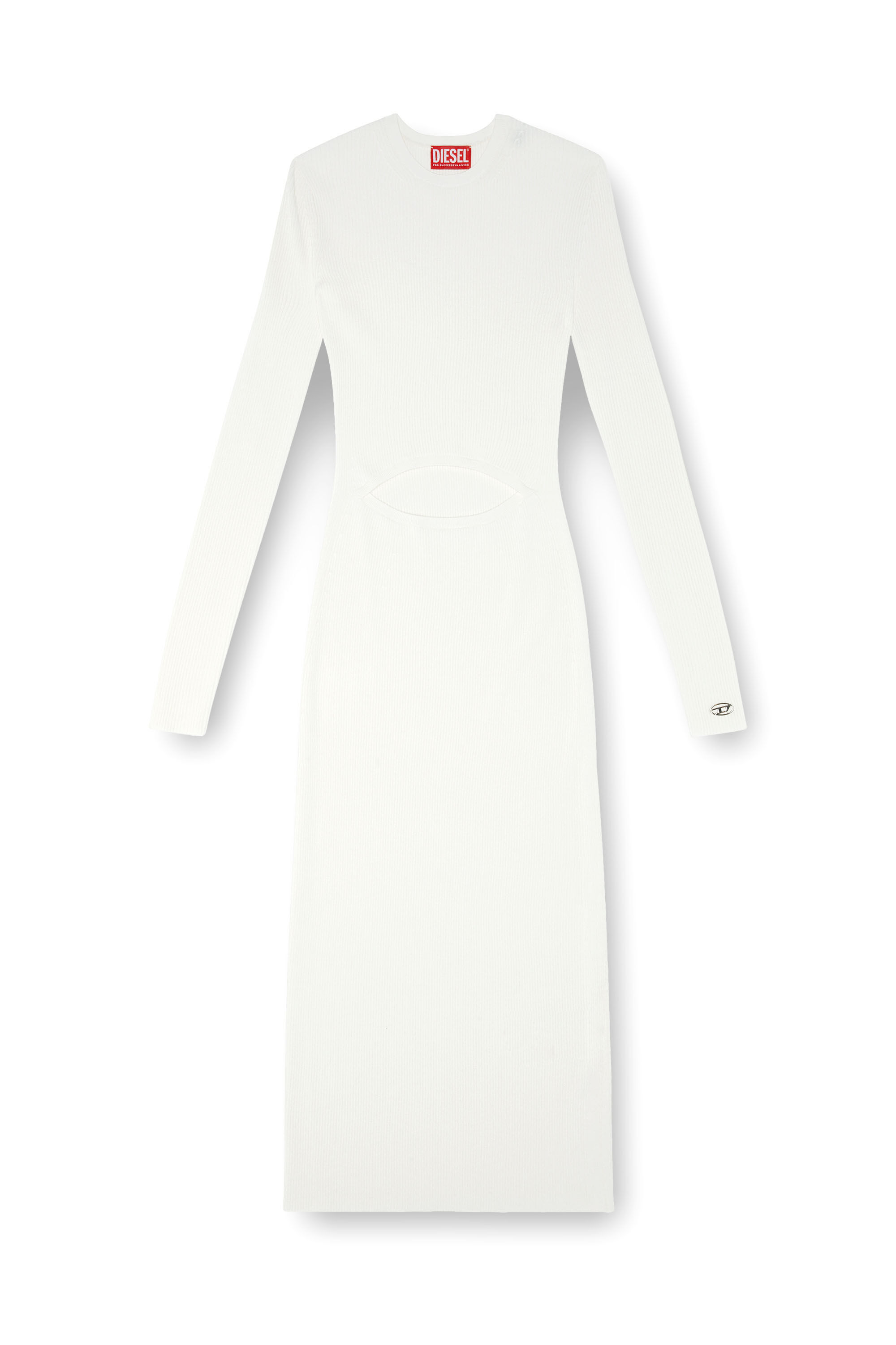 Abito in misto lana con cut out Donna Bianco Diesel
