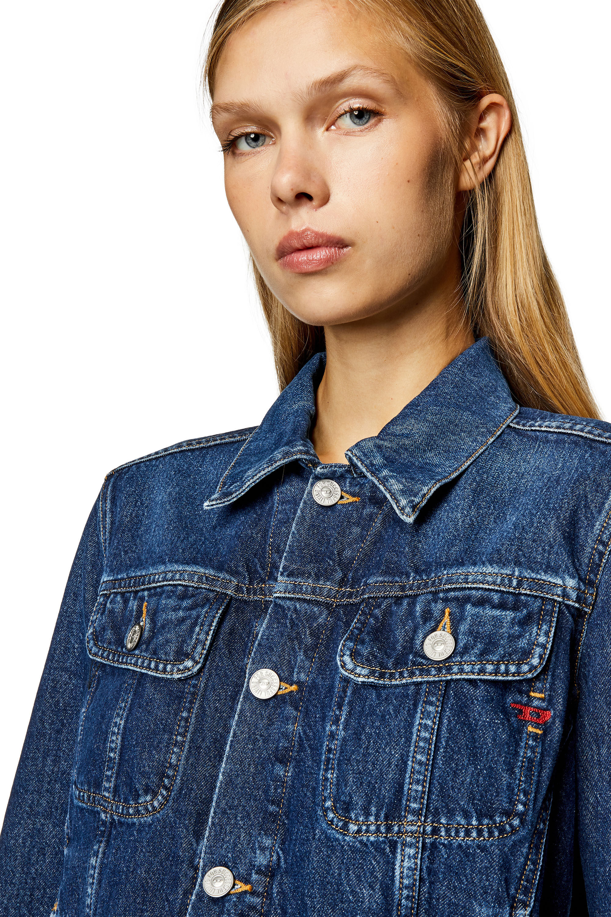 Diesel - DE-BONNY, Giacca trucker in denim Donna in Blu - 5