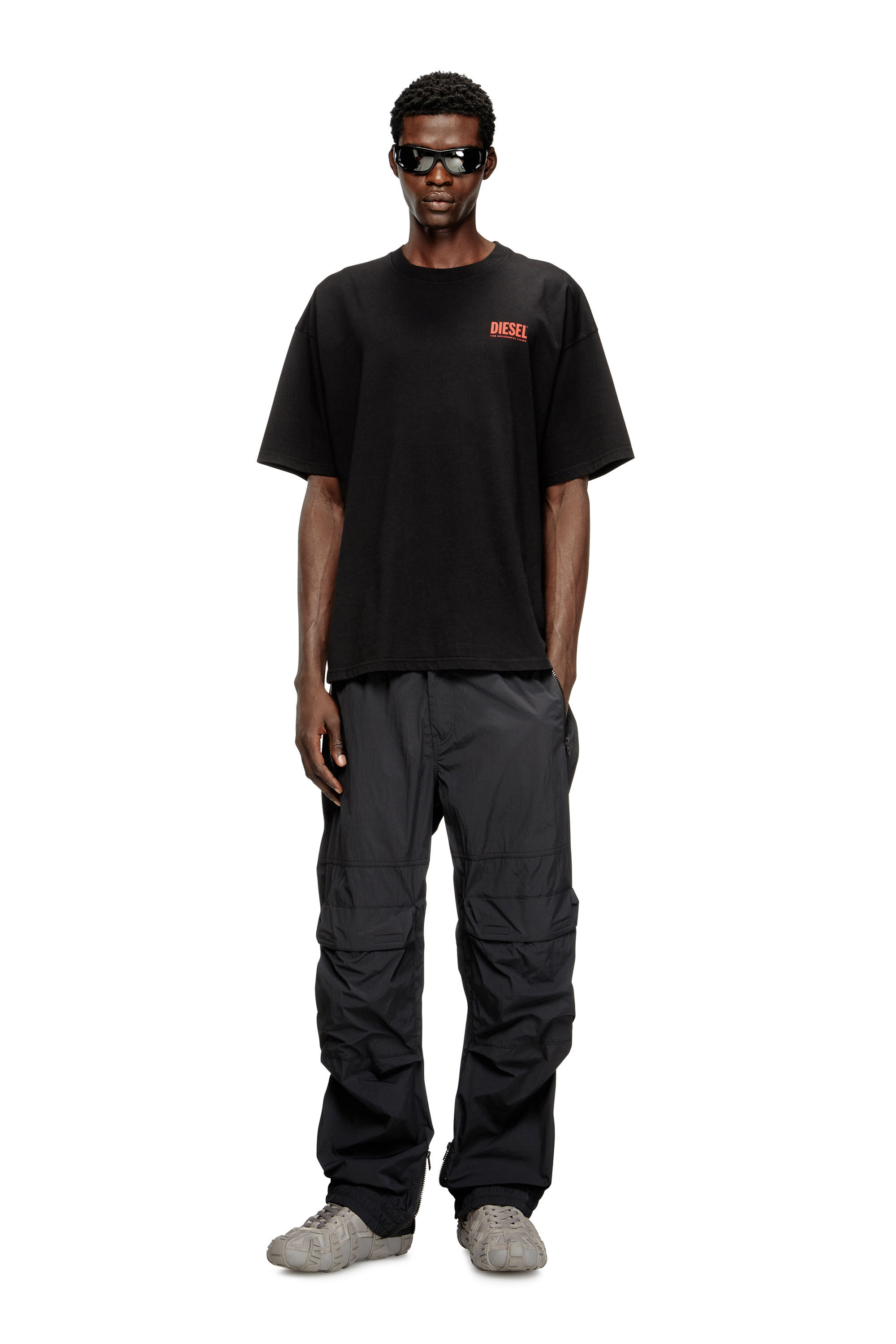 T-shirt in cotone con stampa Diesel Biscotto Uomo | Nero | Diesel