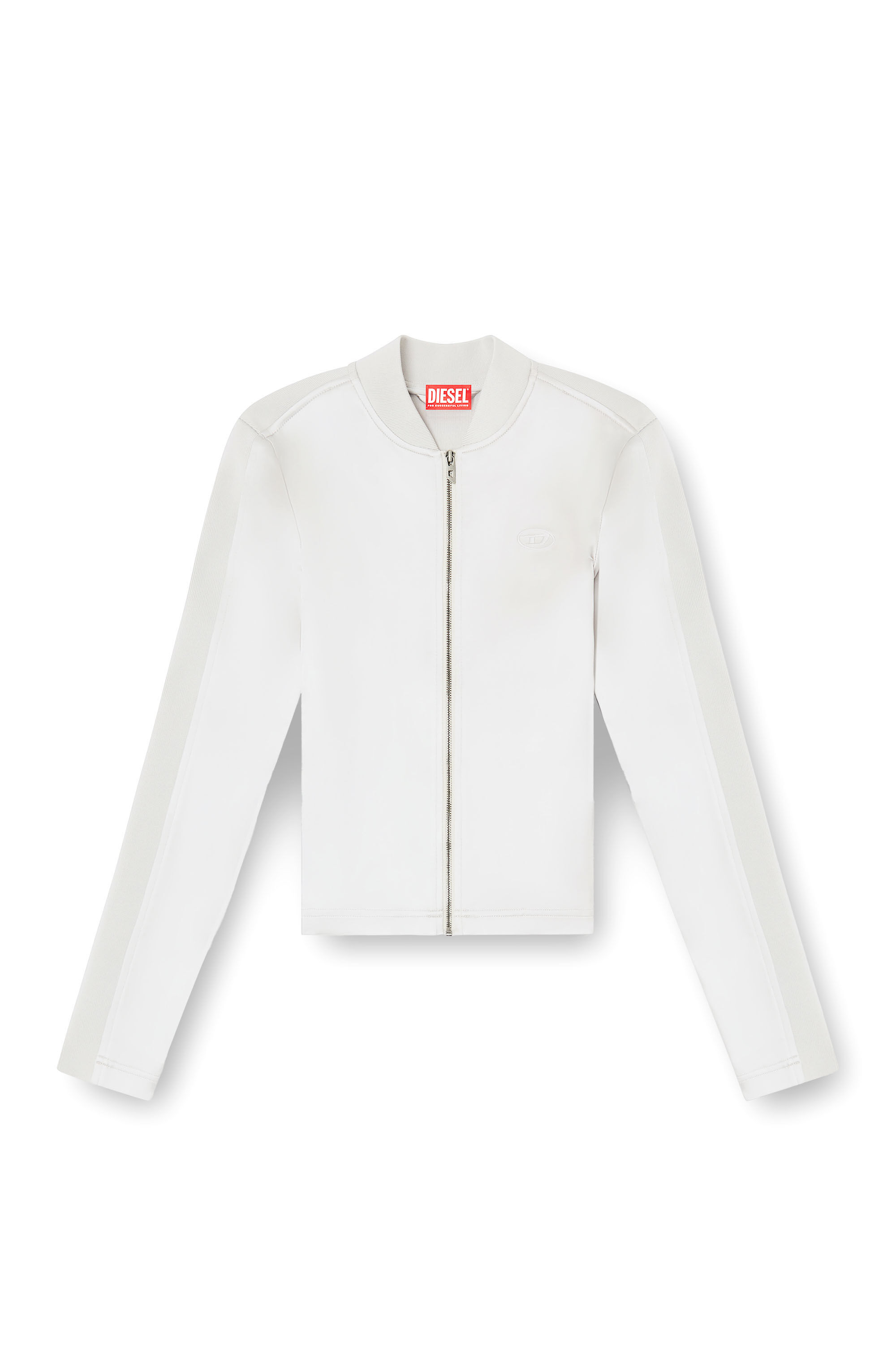 Diesel - G-OPER, Giacca in maglia e raso stretch Donna in Grigio - 2
