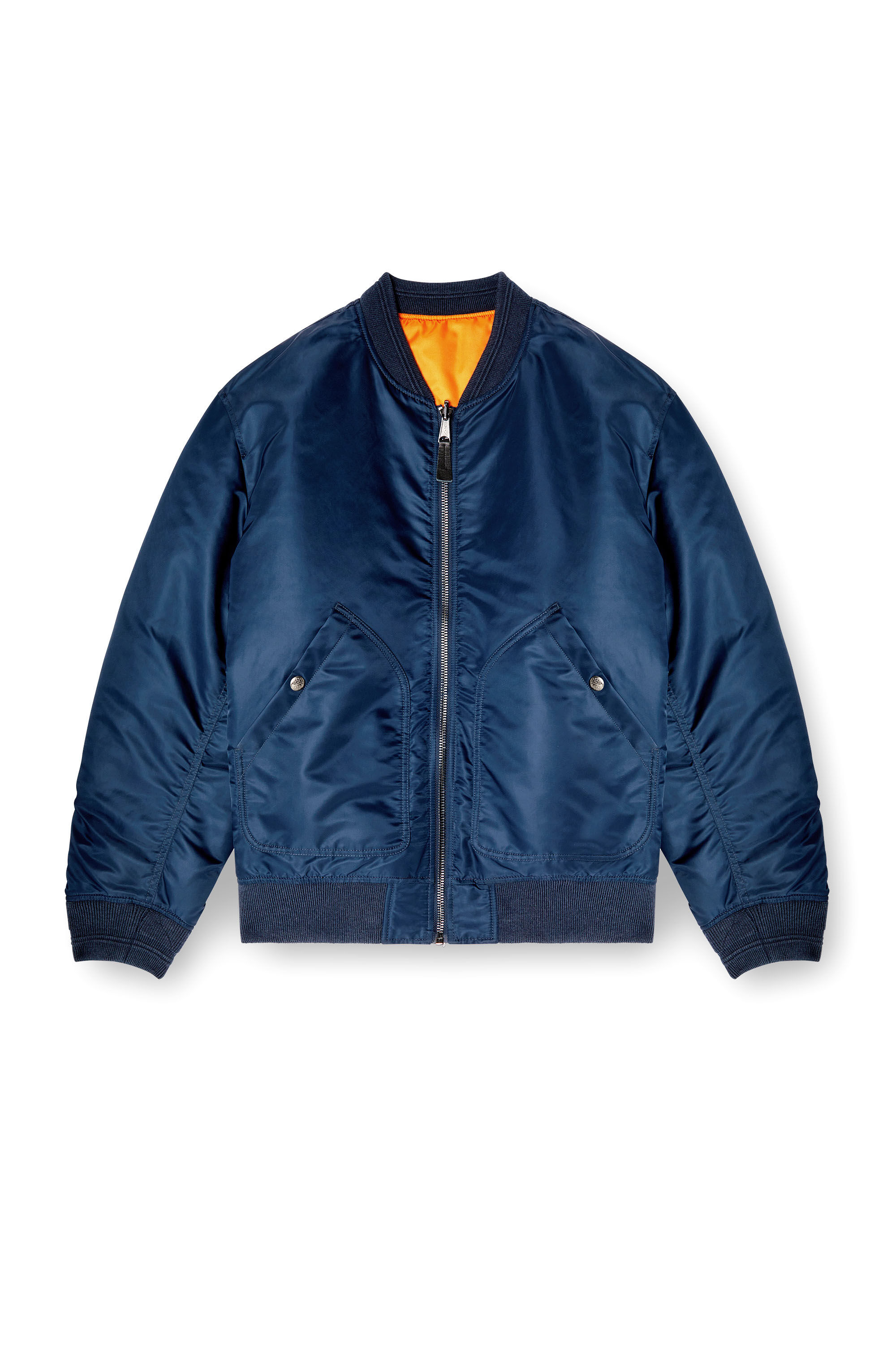 Diesel - J-HELD, Bomber in nylon imbottito con Oval D Uomo in Blu - 2