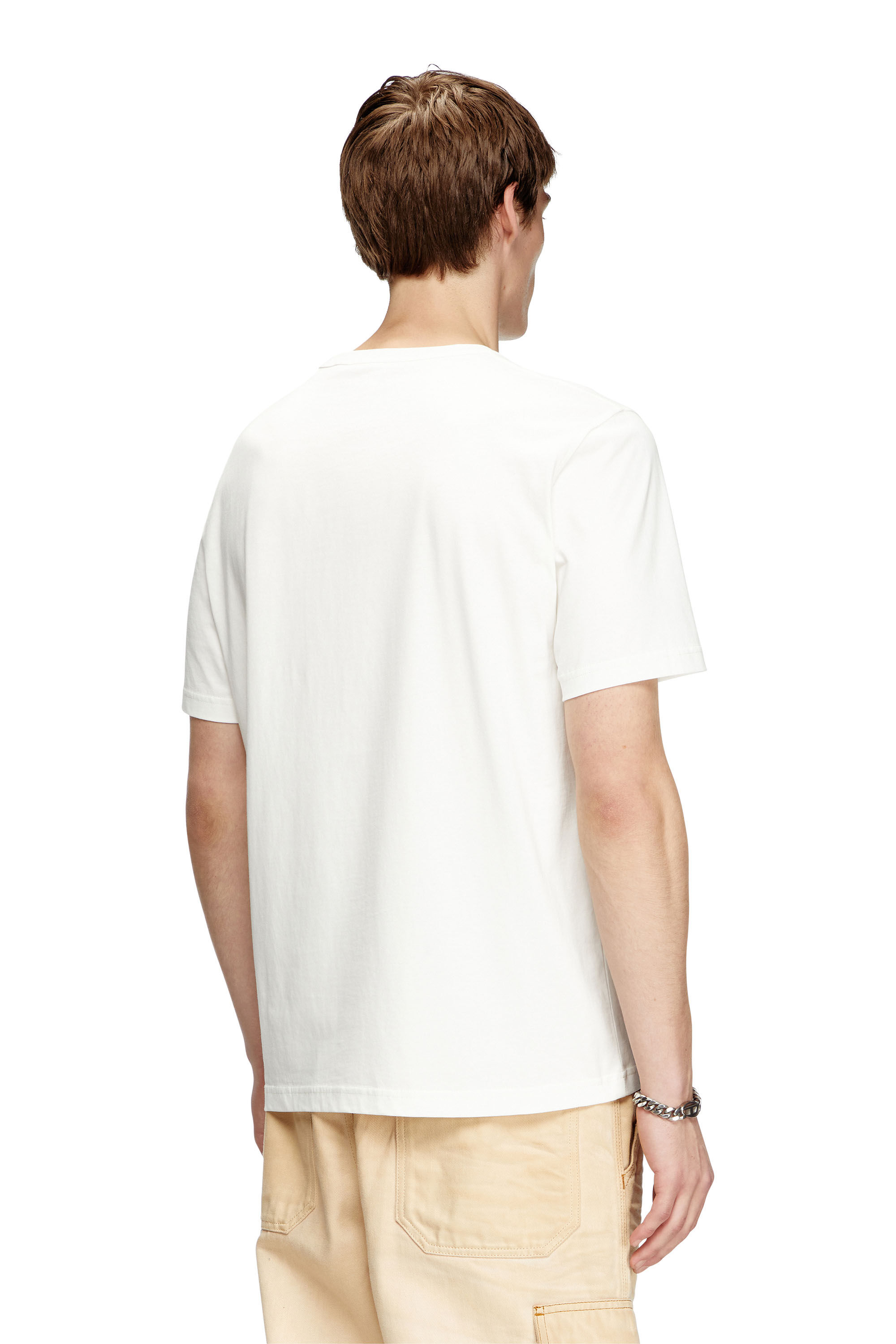 Diesel - T-ADJUST-R19, T-shirt con patch in gabardina Uomo in Bianco - 4