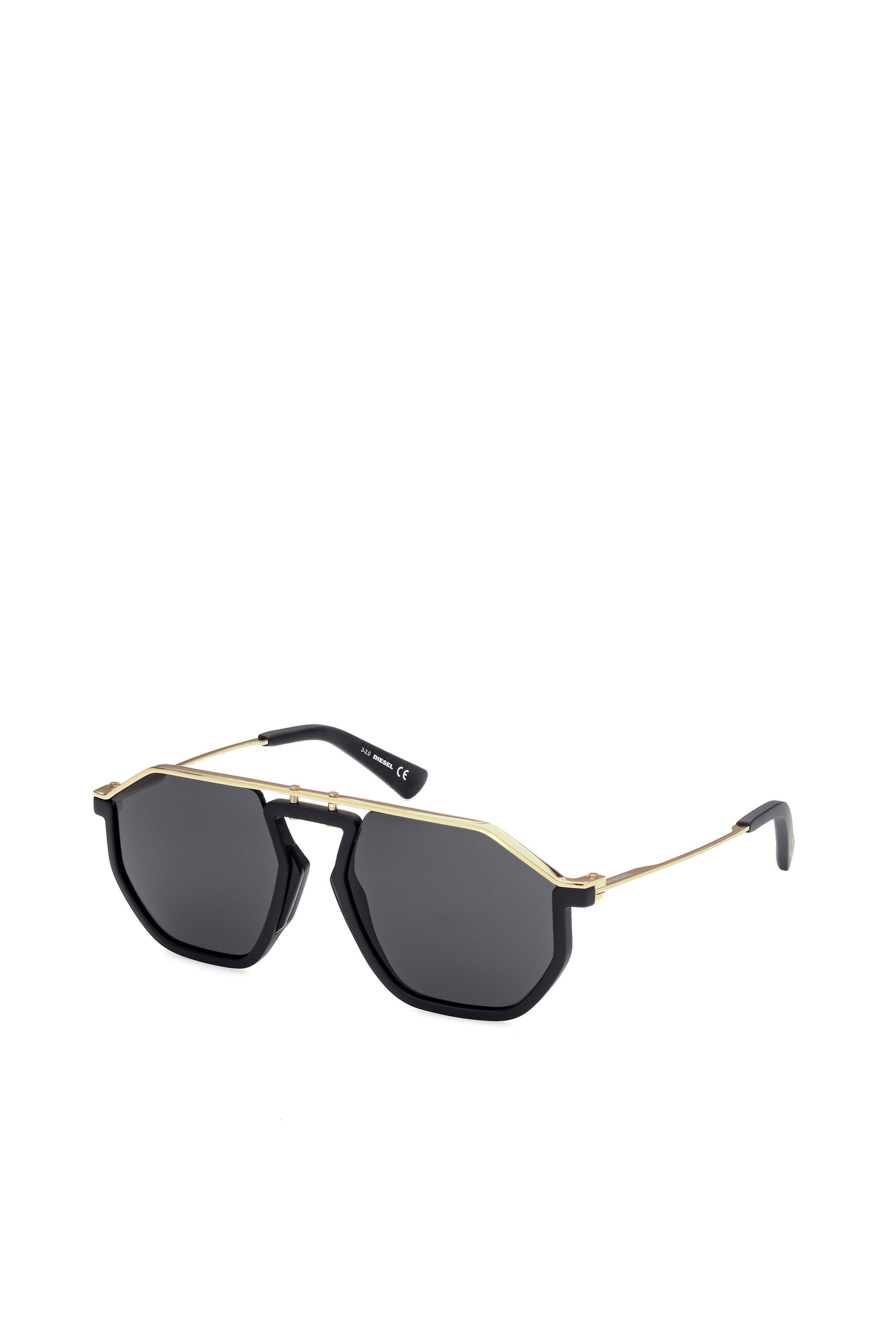 Diesel - DL0346, Occhiali da sole pilot in iniettato e metallo Unisex in Nero - 2