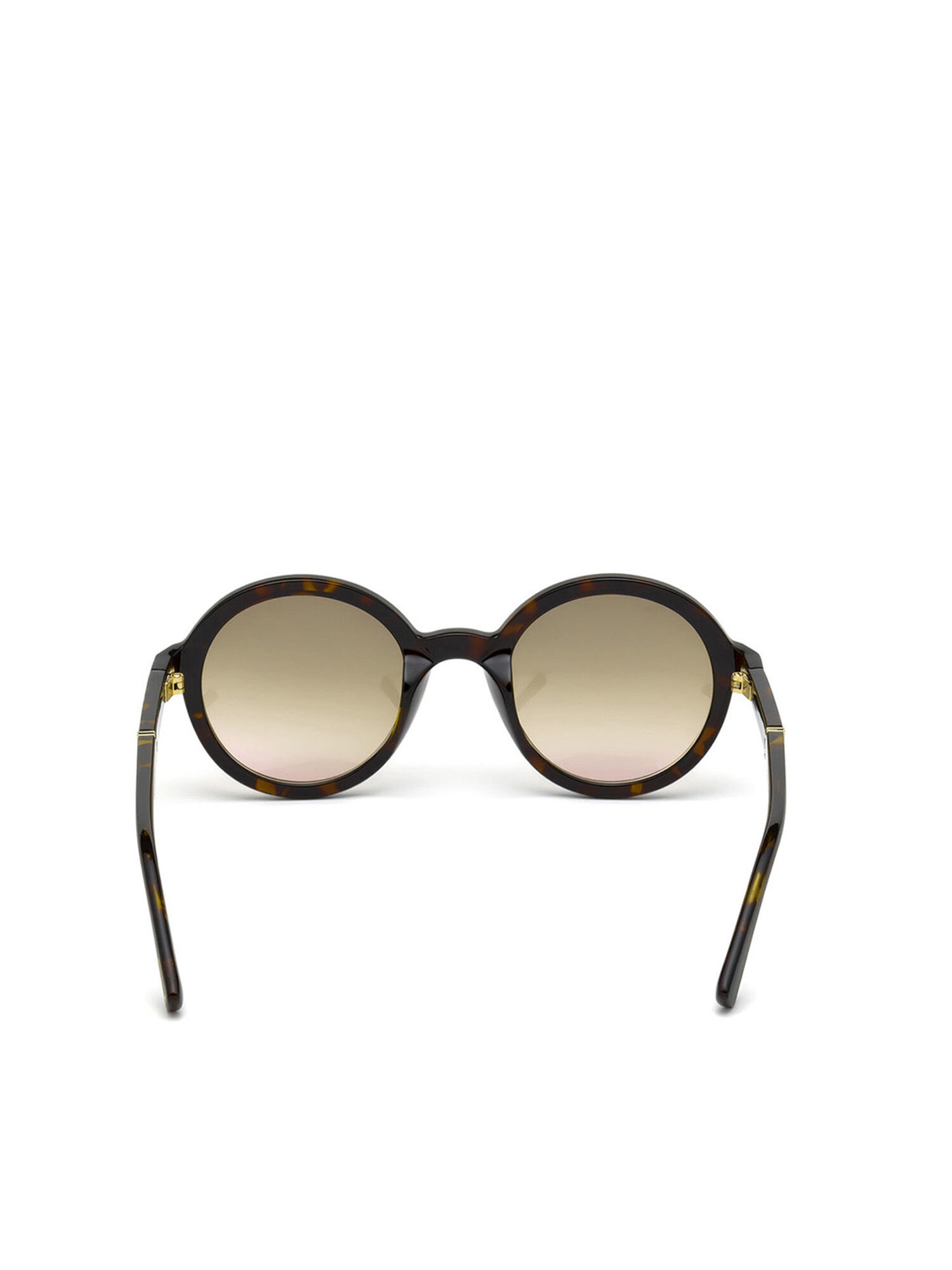Diesel - DL0264, Occhiali tondi con dettaglio obliquo Unisex in Marrone - 7