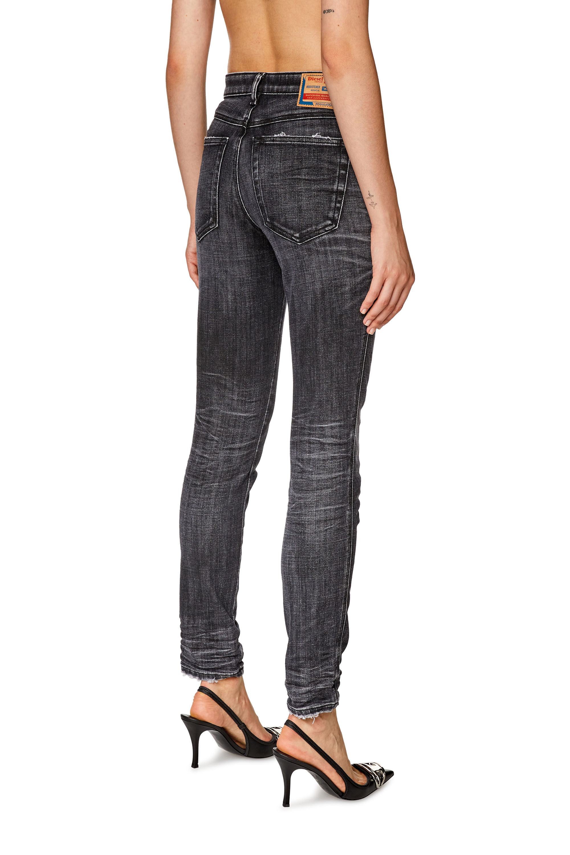 Diesel - Skinny Jeans 2015 Babhila 09G50, Nero/Grigio scuro - Image 4