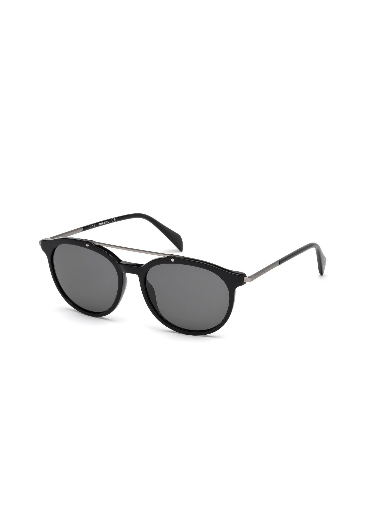 Diesel - DM0188, Occhiali vintage con dettagli in metallo Unisex in Nero - 5
