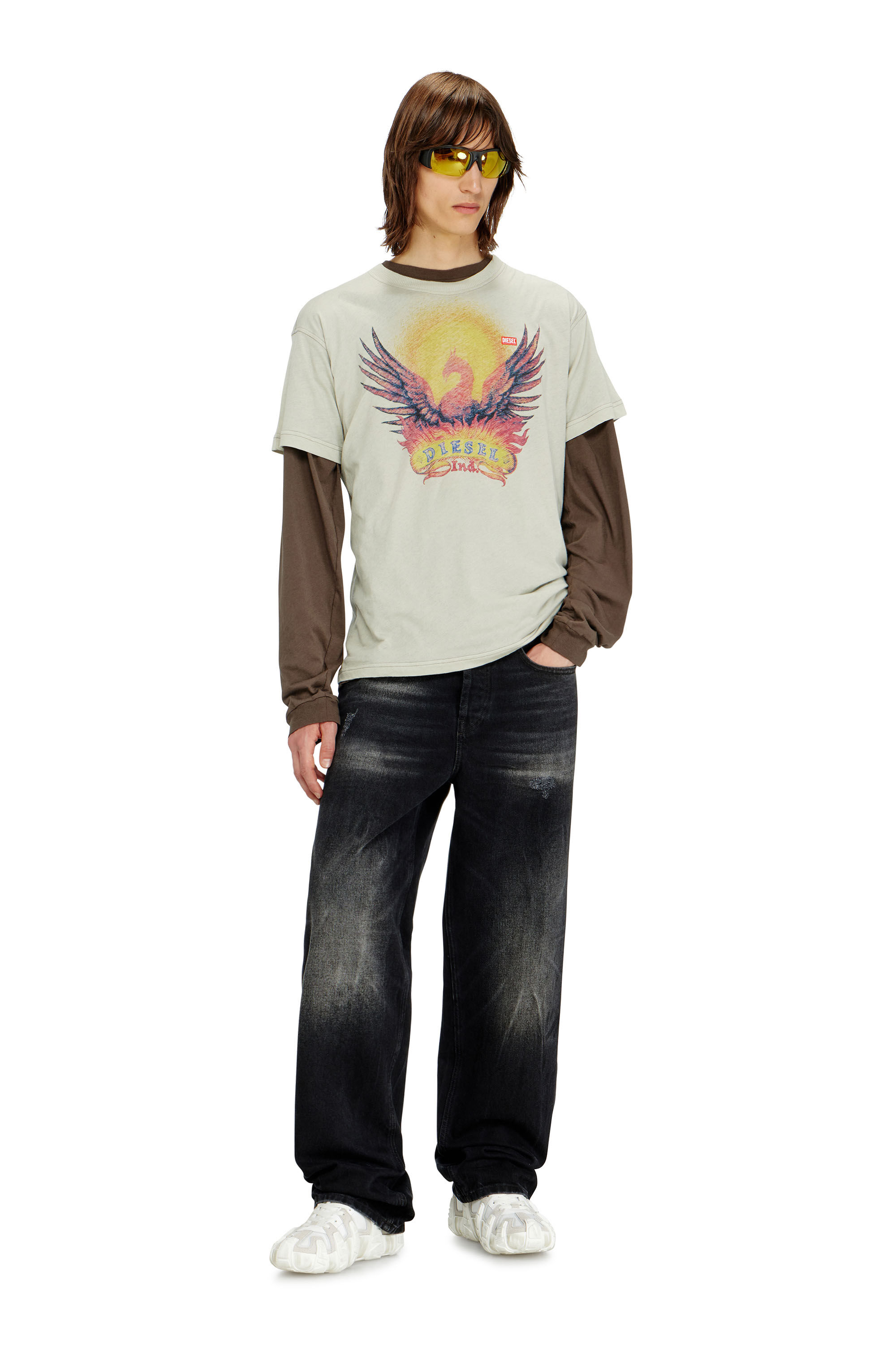 Diesel - Relaxed Jeans 2001 D-Macro 0BEBB Uomo, Nero - Image 1