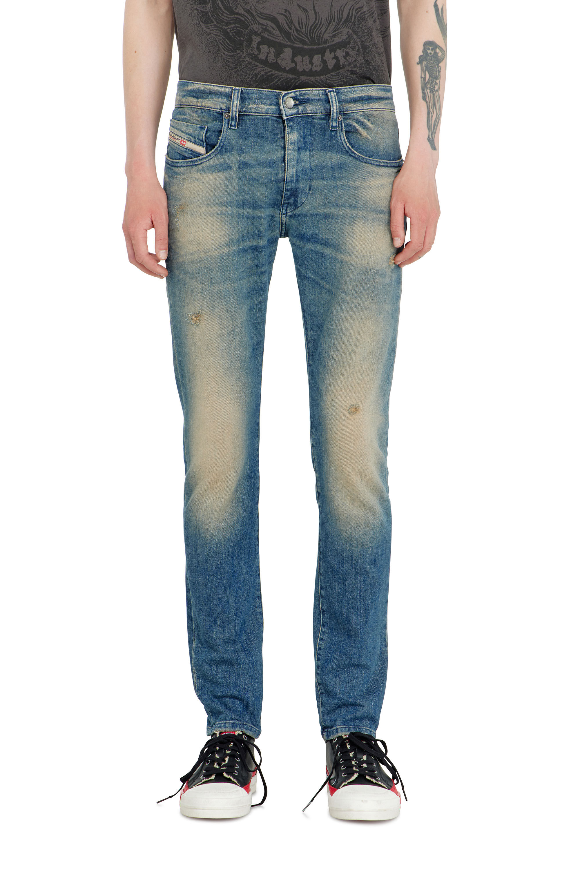Diesel - Slim Jeans 2019 D-Strukt 0KBBW Uomo, Blu medio - Image 4
