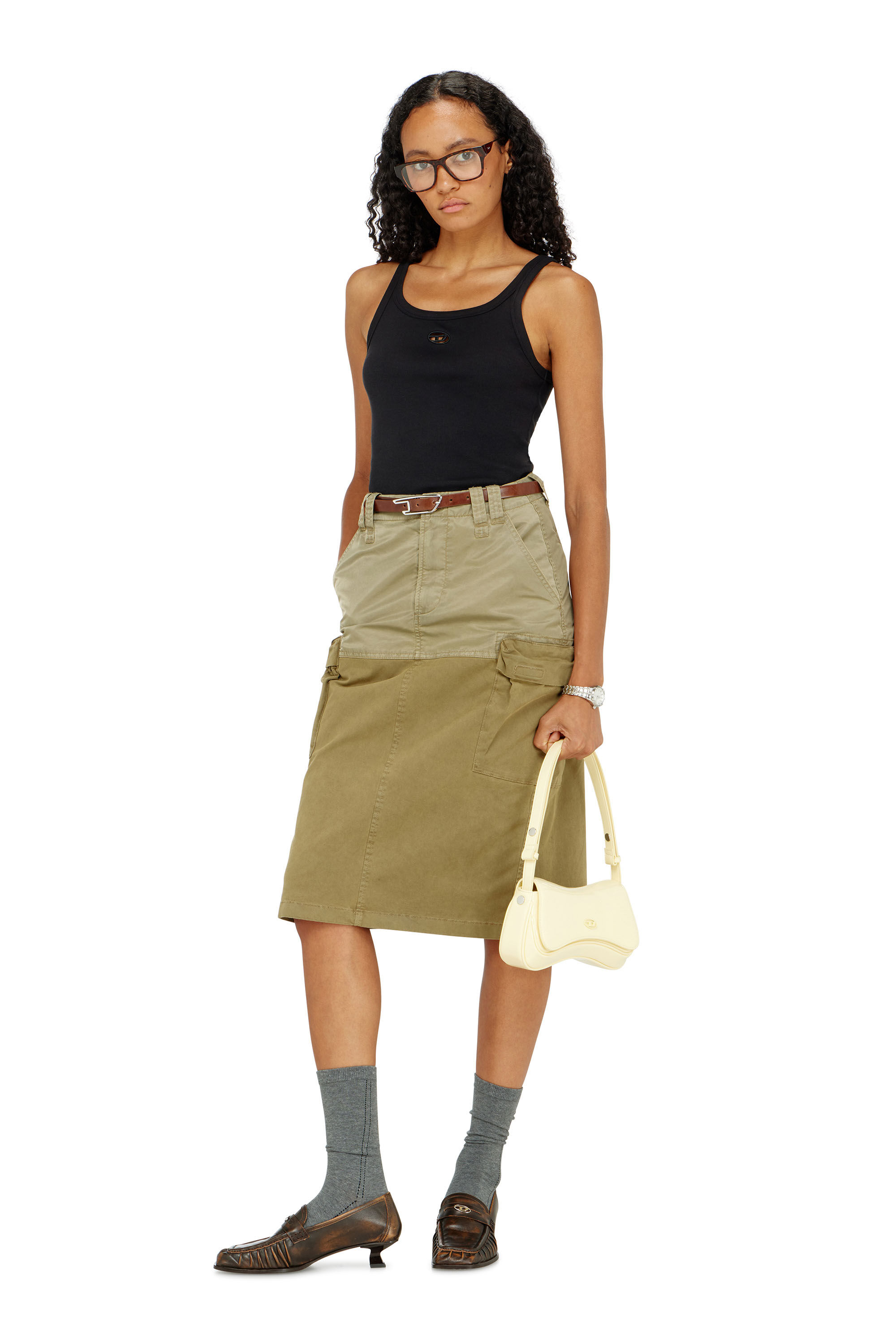 Diesel - T-WIFE-OD, Canotta slim con Oval D tagliato al laser Donna in Nero - 1