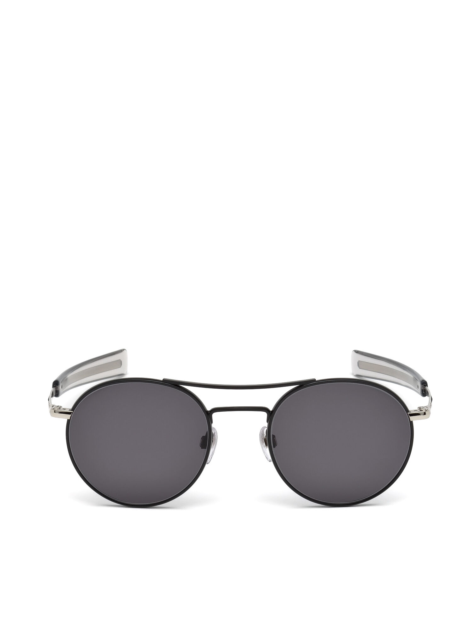 Diesel - DL0220, Occhiali tondi con aste sottili Uomo in Nero - 1