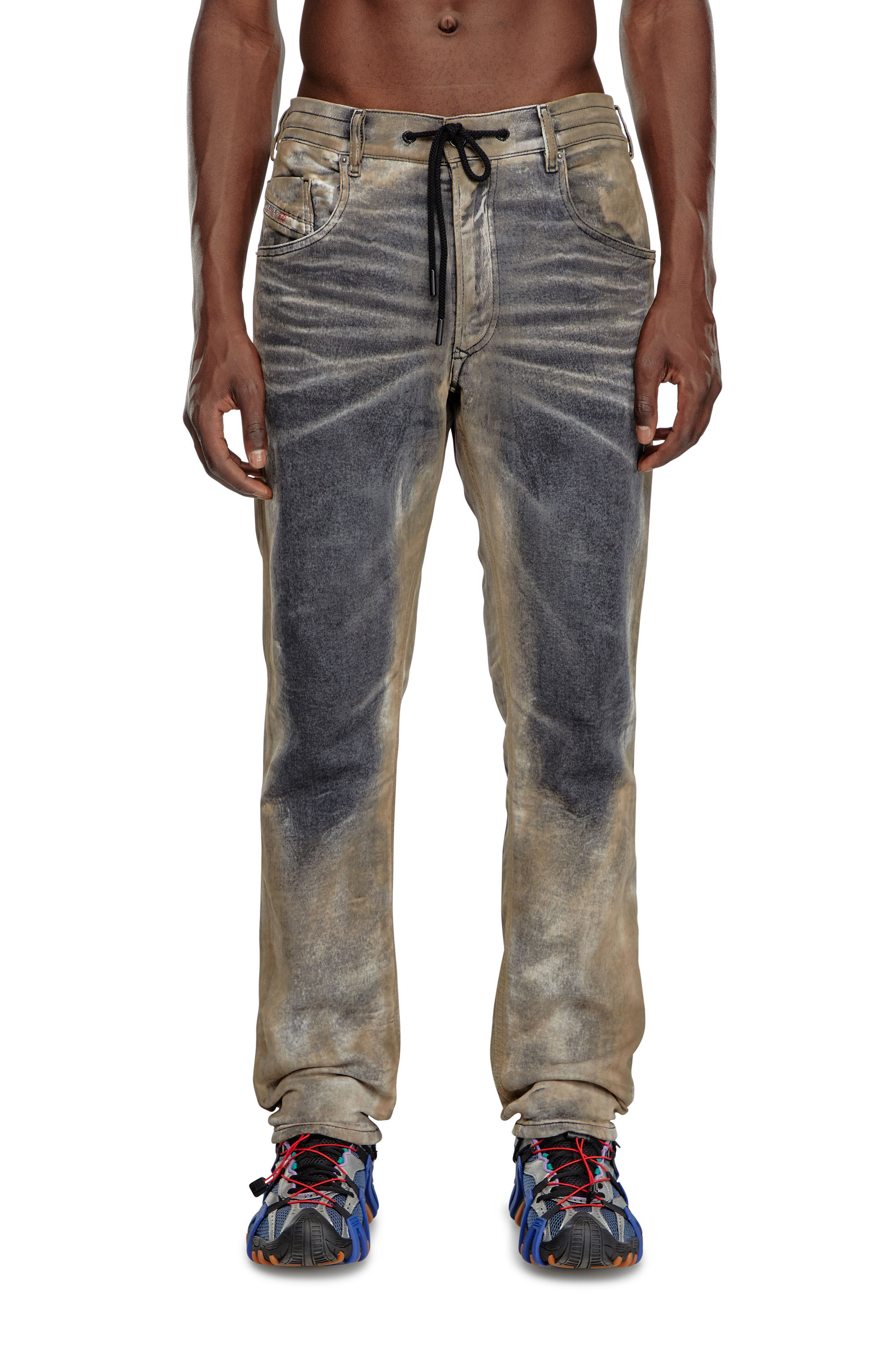 Diesel - Man Tapered 2030 D-Krooley Joggjeans® 068NP, Black/Dark grey - Image 3