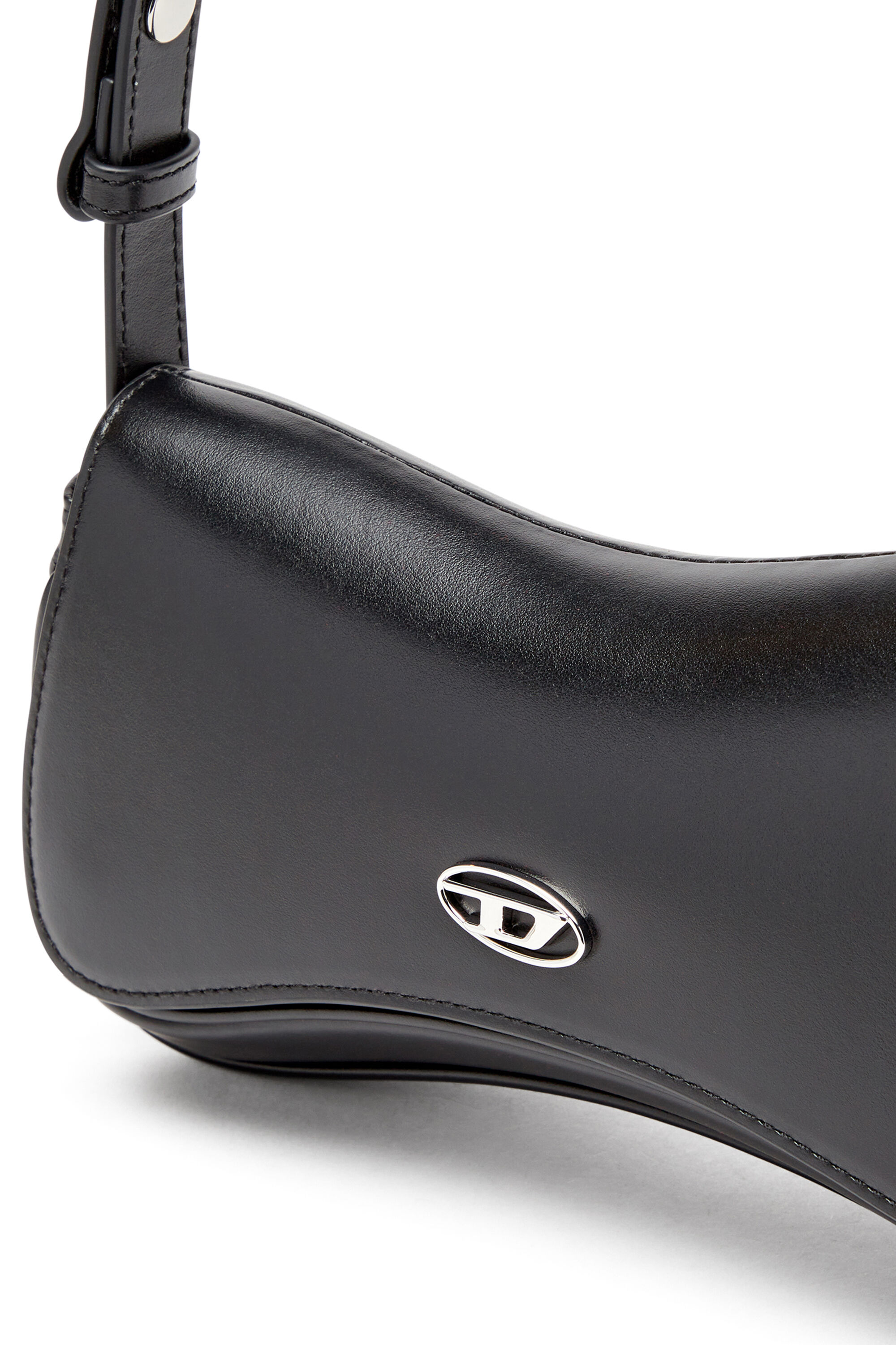 Women's Play-Semi gloss leather shoulder bag | Black | Diesel Women's Play-Semi gloss leather shoulder bag | Black | Diesel