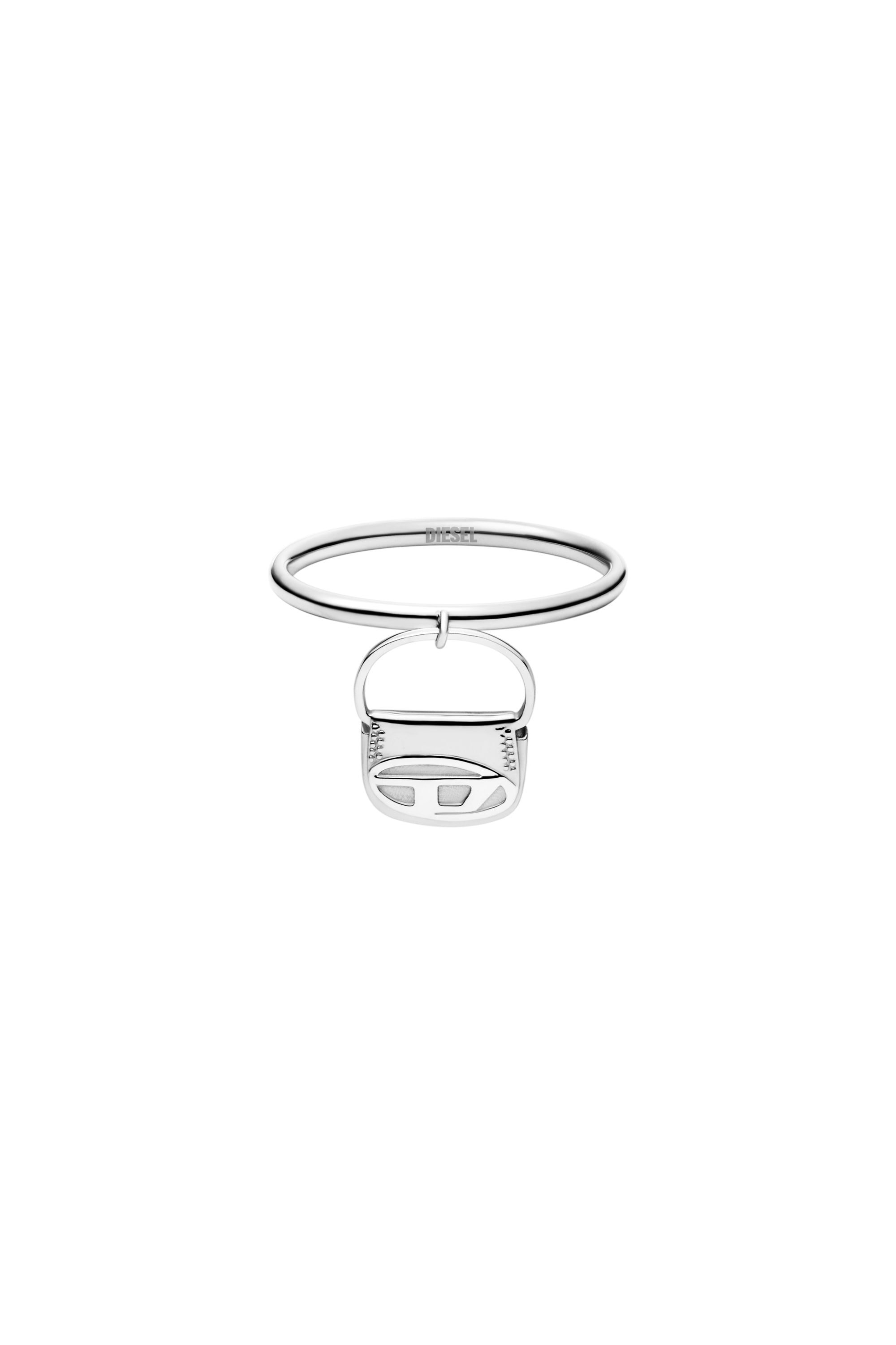 Diesel - DX1619040 JEWELLERY, Anello con charm a forma di borsa 1DR in acciaio Unisex in Argento - 2