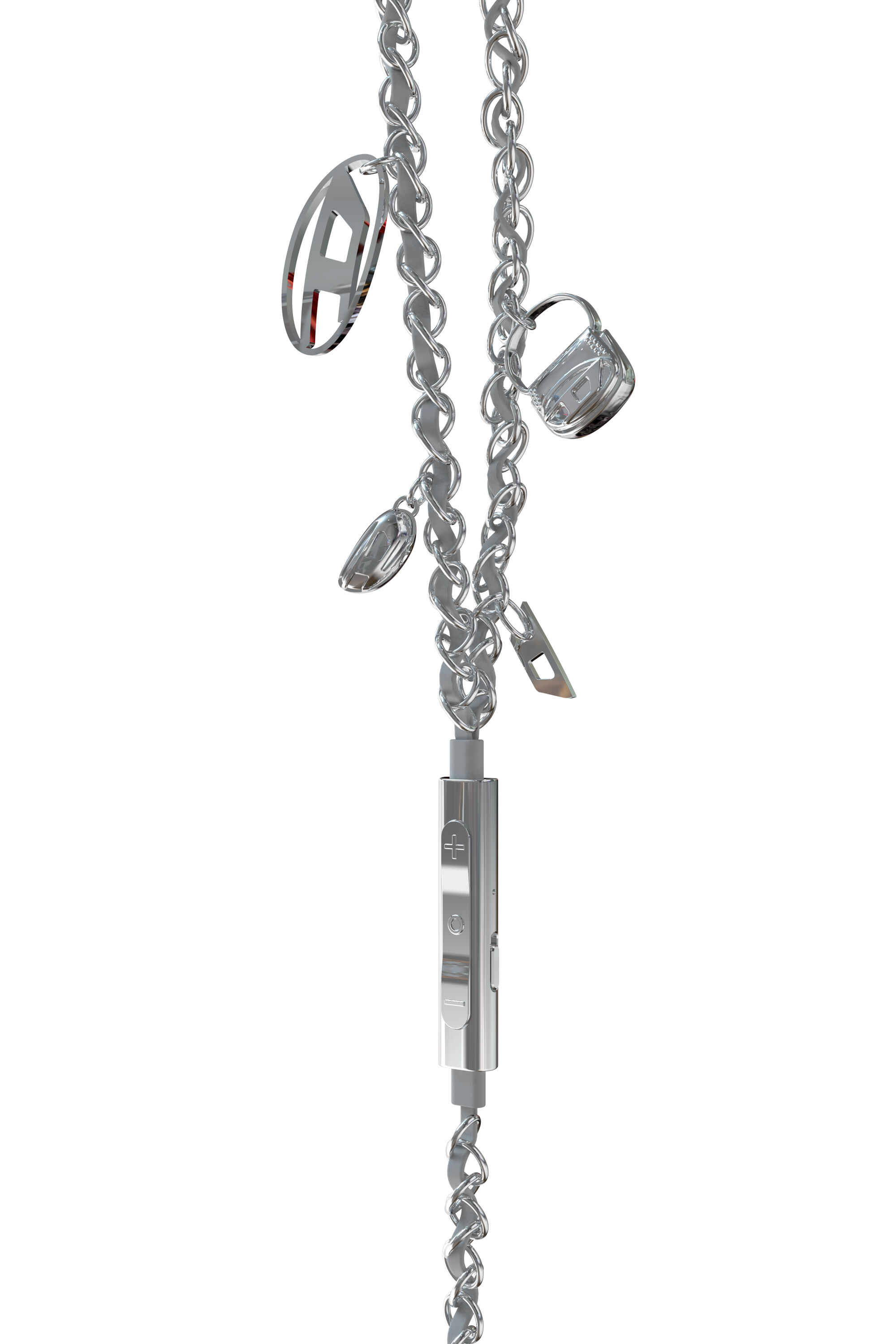 新品／DIESEL 有線イヤホン Wired Earbuds ディーゼル Women's Wired Earbuds and charms | Silver | Diesel