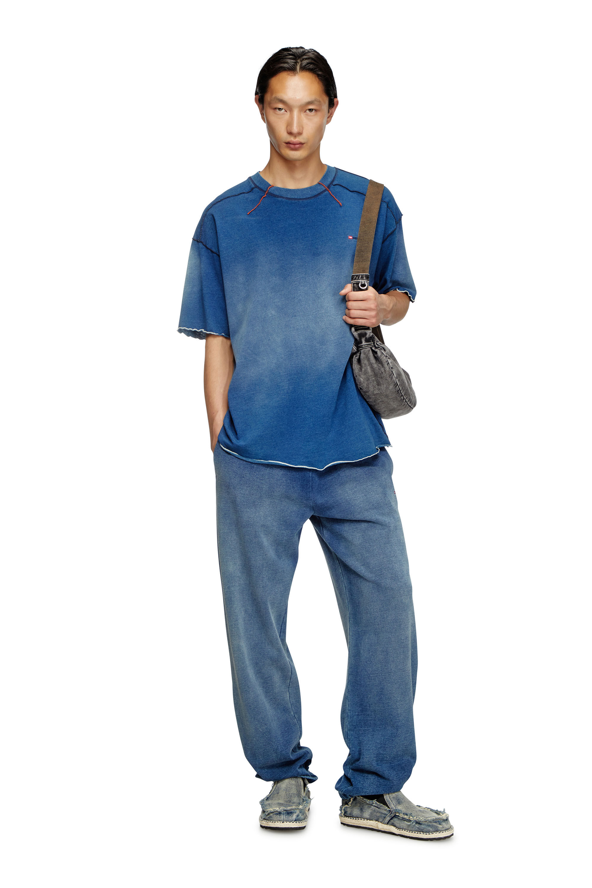 Diesel - T-CRAO-BOXT, T-shirt con micro logo Uomo in Blu - 1