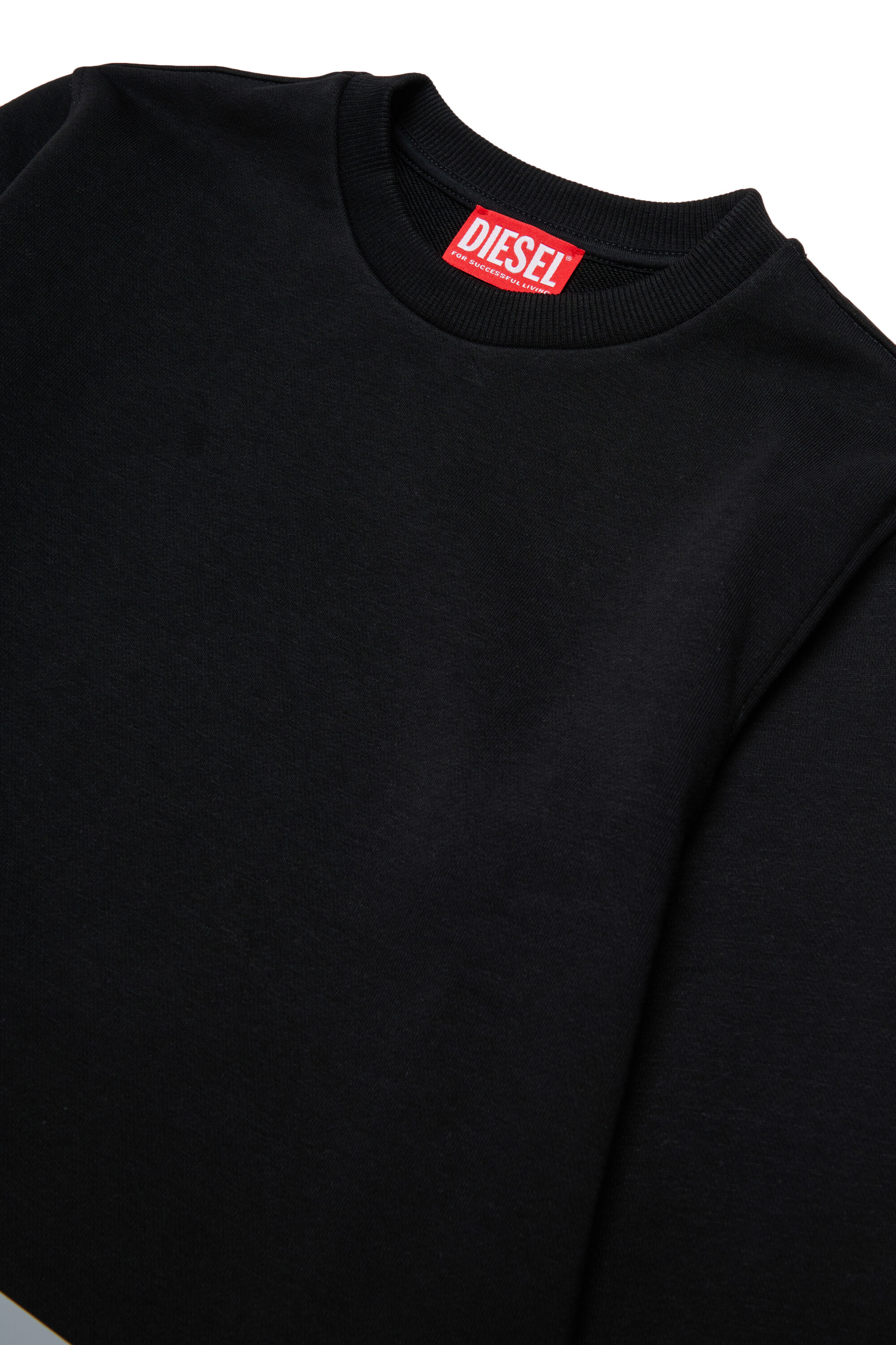 Diesel - SRES OVER, Felpa cut-off con stampa logo Uomo in Nero - 3