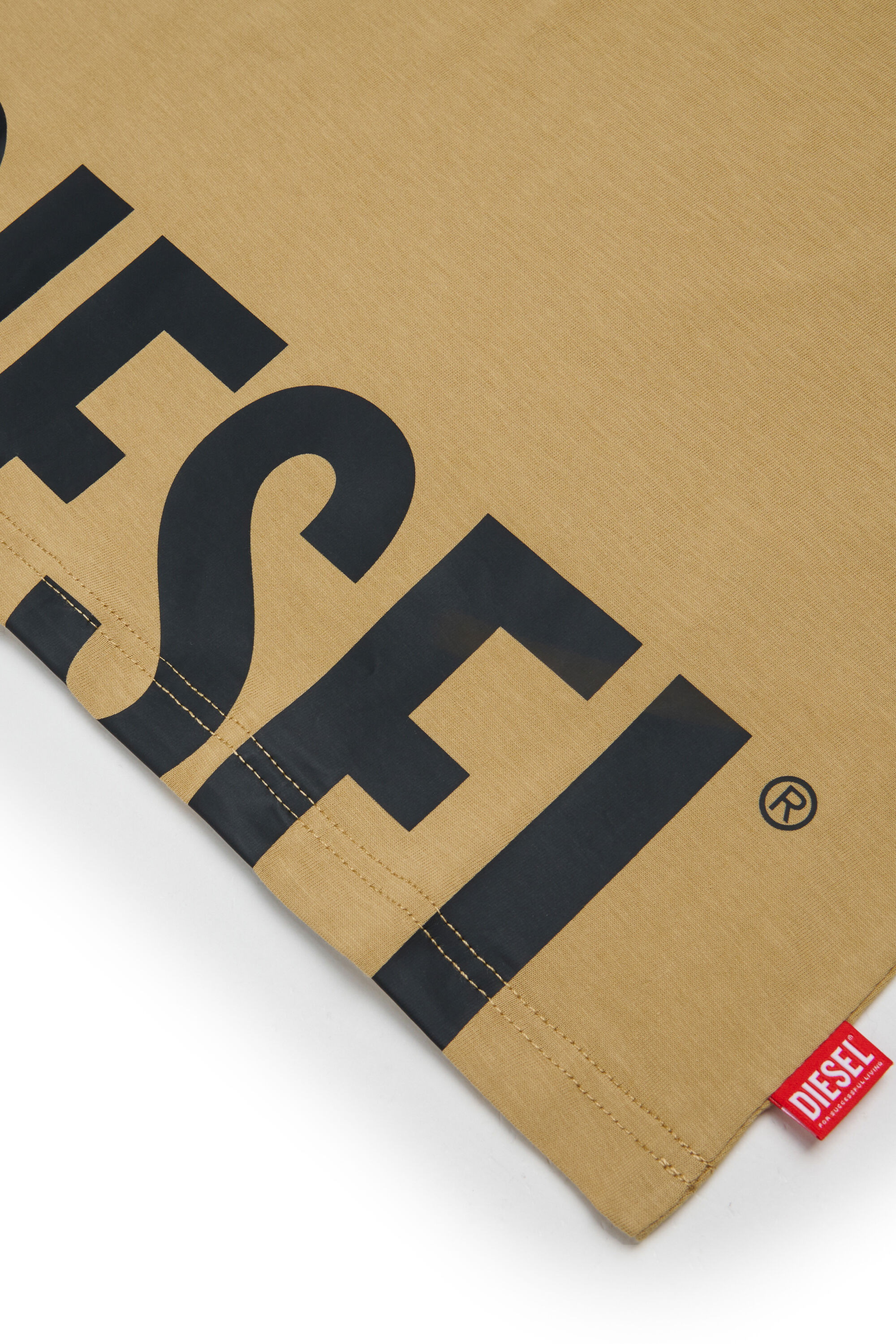 Diesel - TPRES, T-shirt con logo cut-off Uomo in Marrone - 4