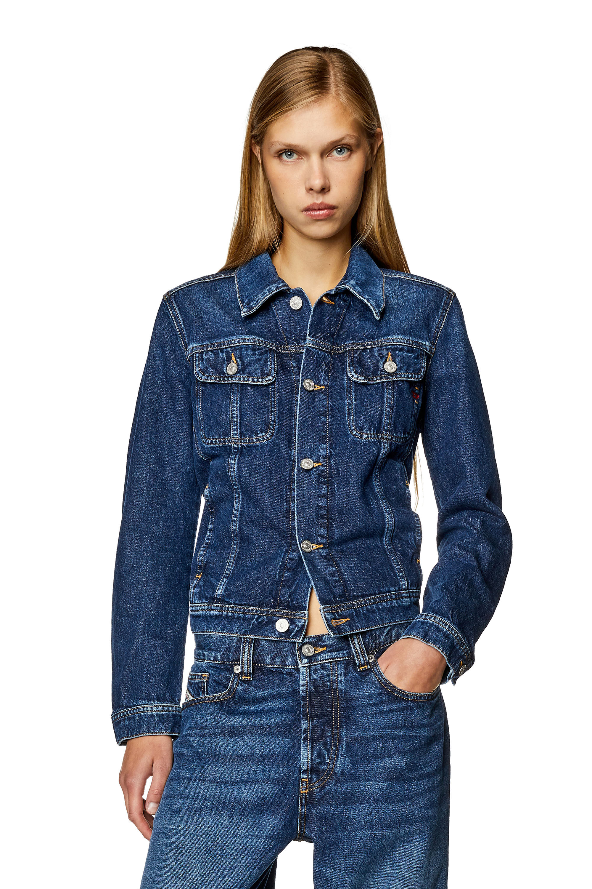 Diesel - DE-BONNY, Giacca trucker in denim Donna in Blu - 3