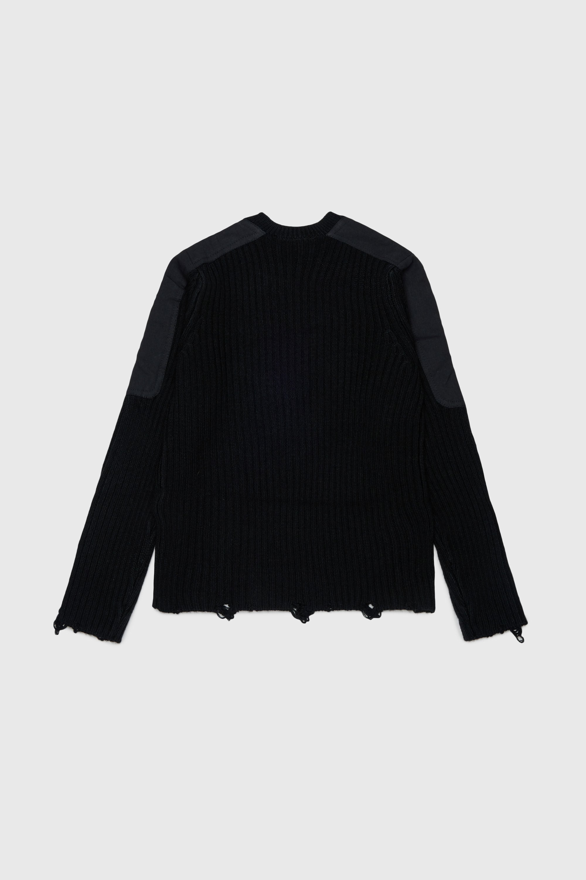 Diesel - KAMAR, Man's Frayed jumper in wool blend in Black - 2