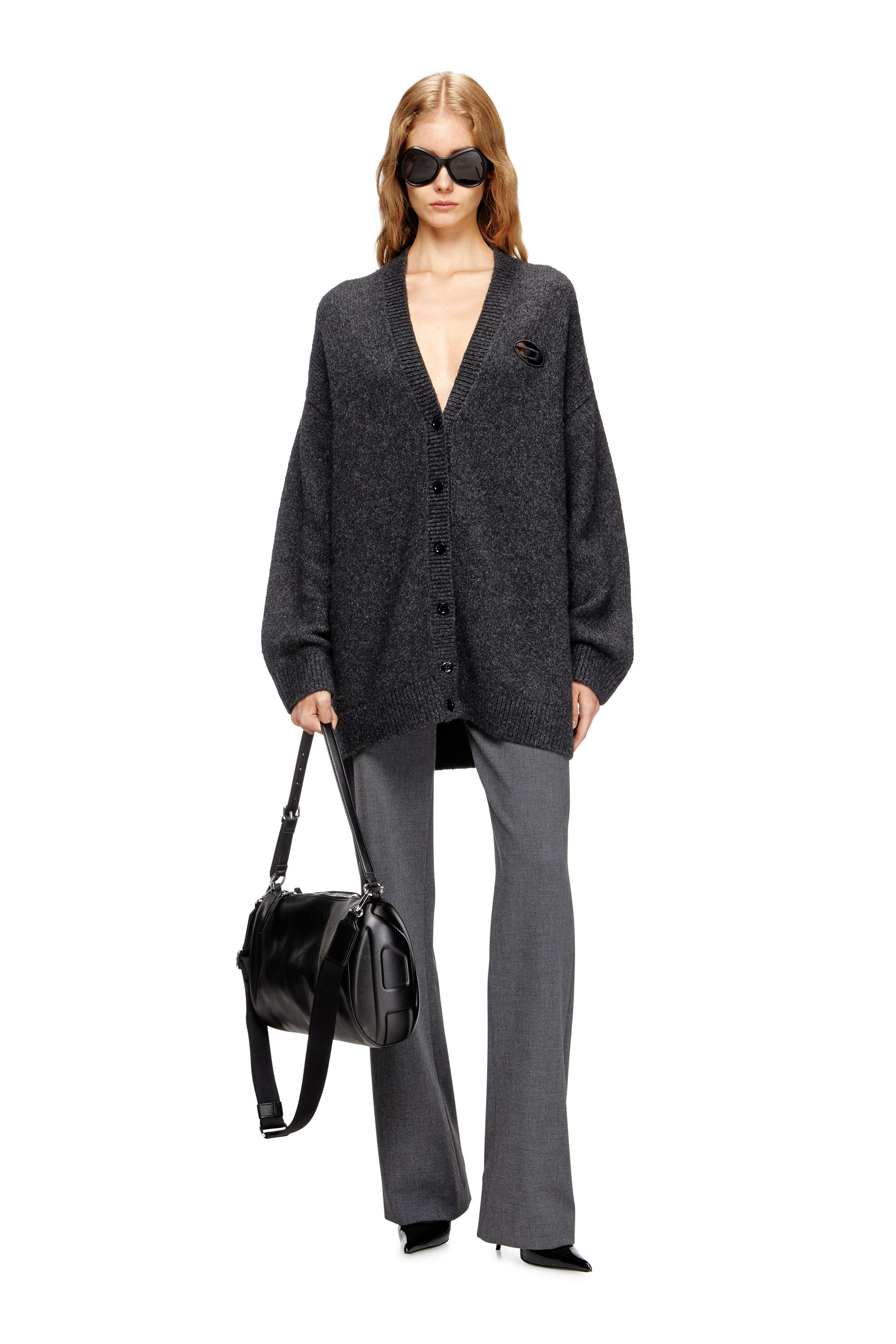 Diesel - LOAD-D SHOULDER BAG X, Load-D-Borsa a spalla con loghi rigidi laterali Unisex in Nero - 6