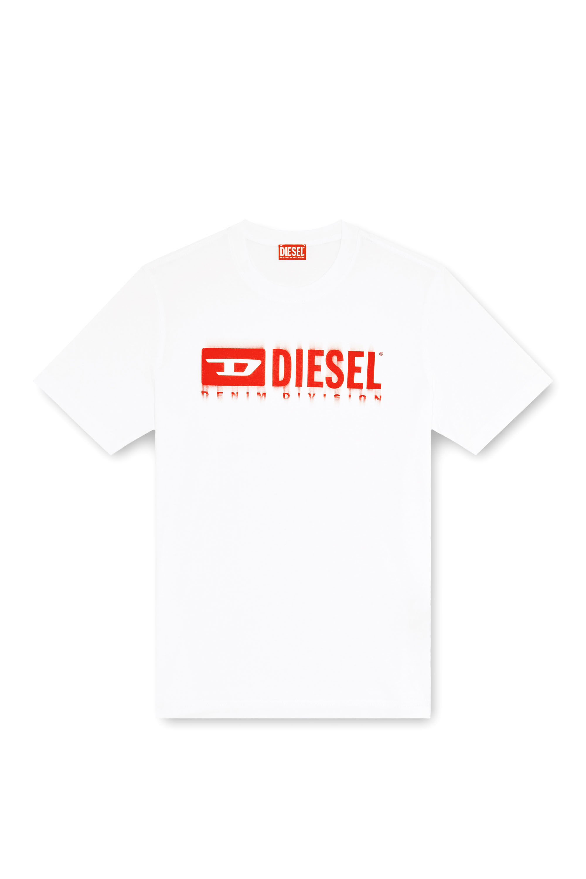 Diesel - T-ADJUST-Q7, T-shirt con logo Diesel sfumato Uomo in Bianco - 2