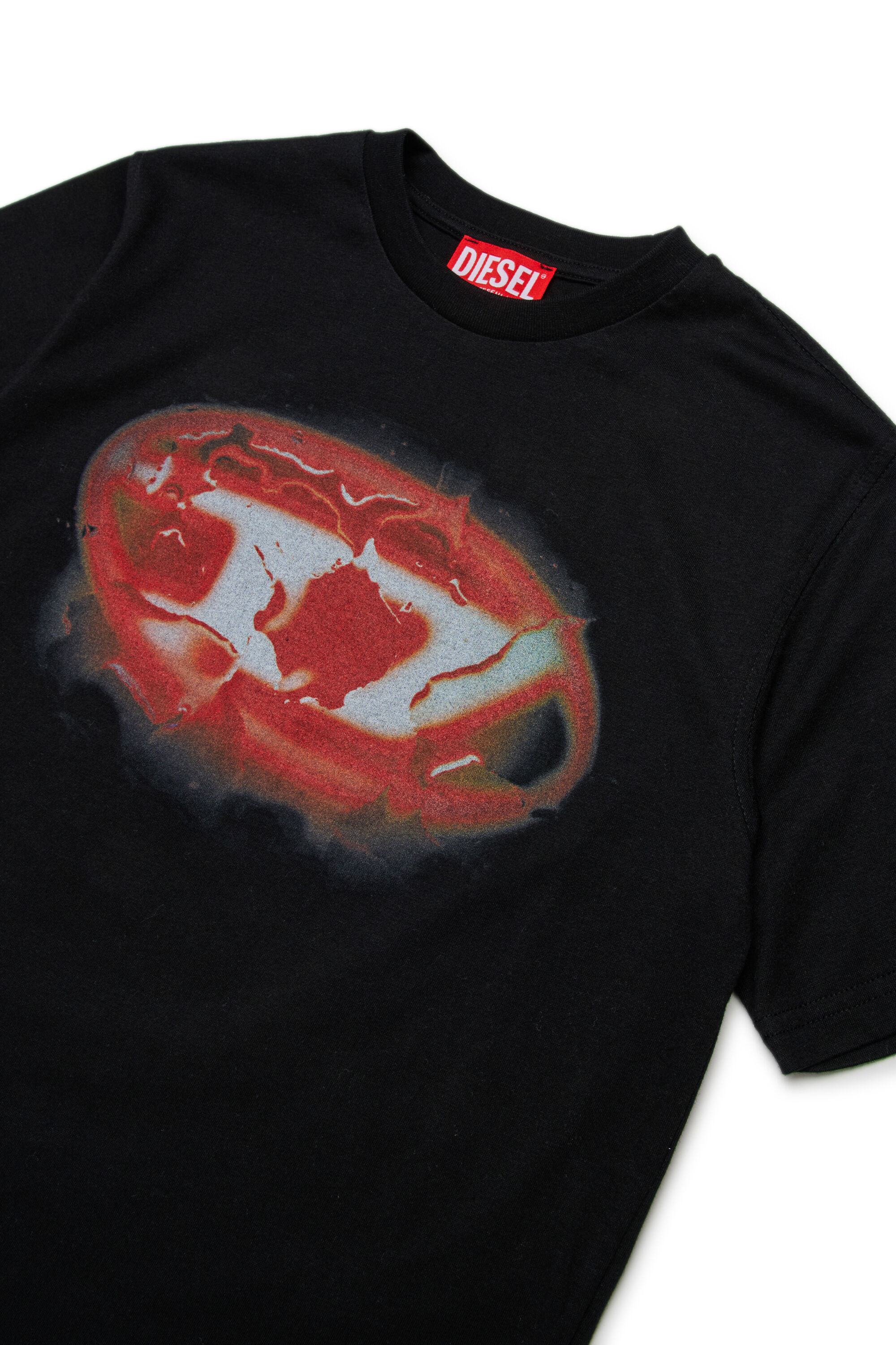 Diesel - TBOXTK3 OVER, T-shirt cotone con stampa grafica Uomo in Nero - 3