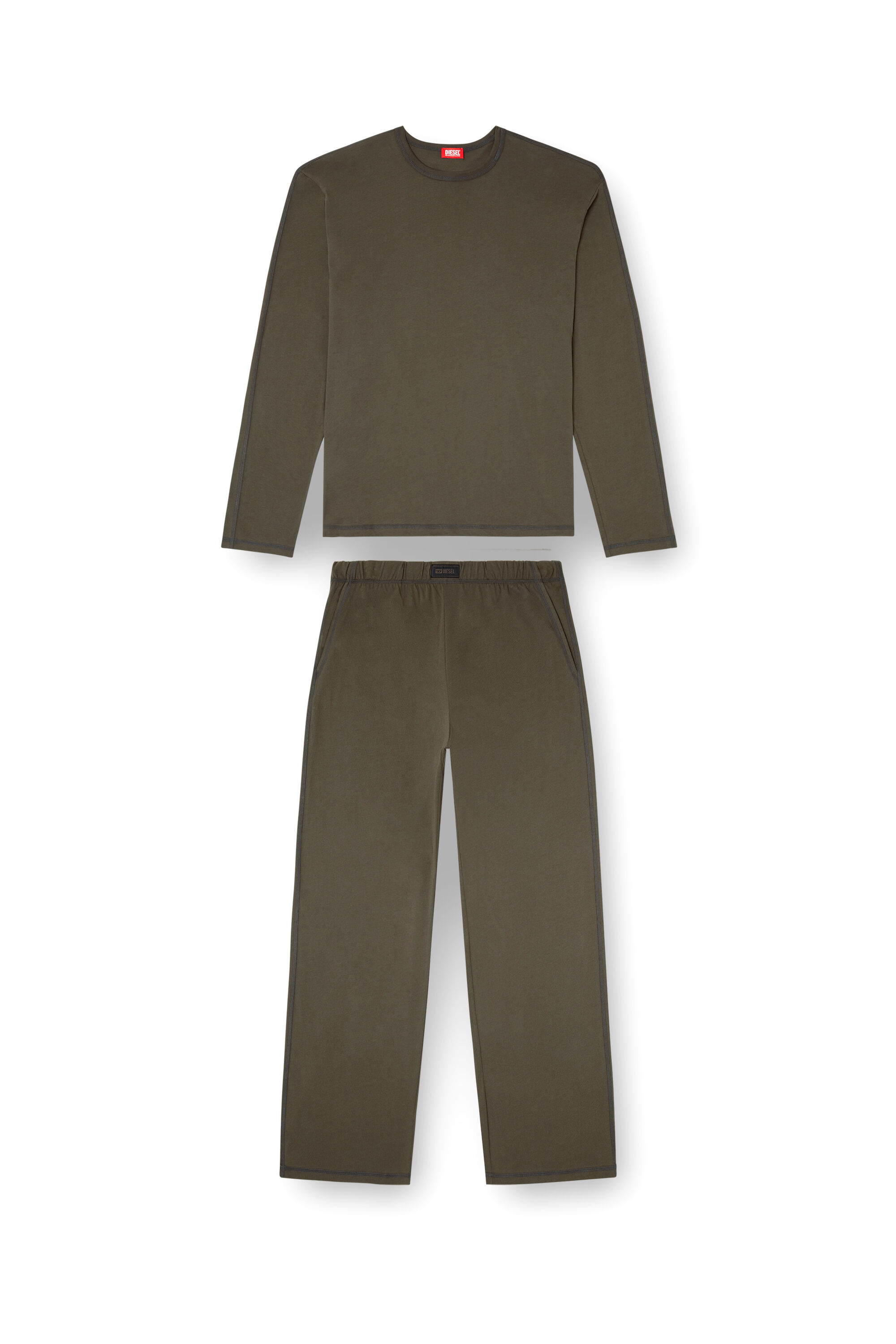 Diesel - SET-ADRIAN-UTLT, Pigiama in jersey di cotone Uomo in Marrone - 2