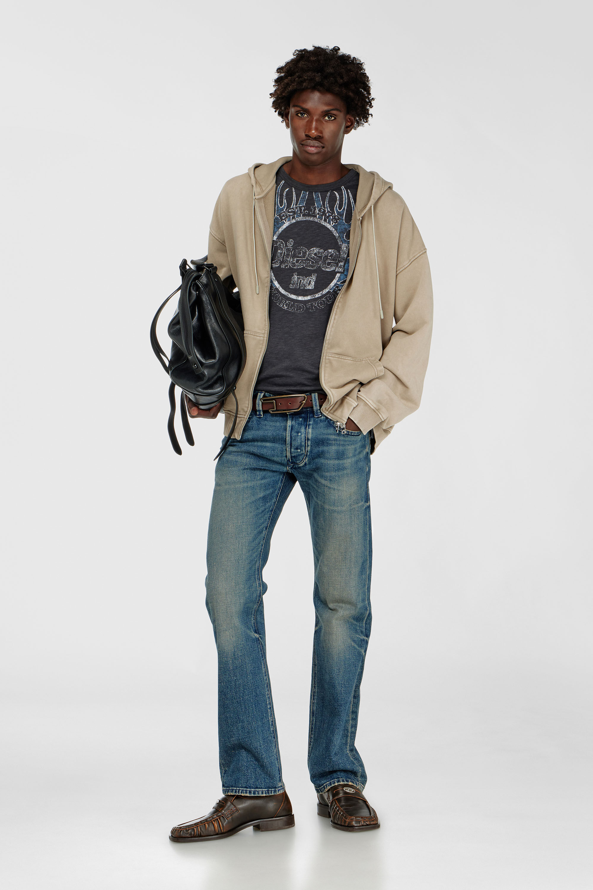 Diesel - T-NOTS, T-shirt in jersey fiammato con stampa effetto craquel&eacute; Uomo in ToBeDefined - 1