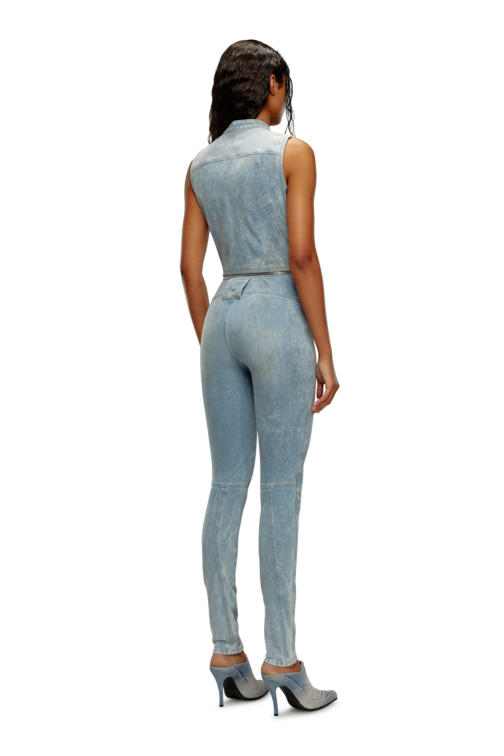 Diesel - DE-NATAISLA-FSE, Woman Second-skin transformable denim jumpsuit in Blue - Image 2