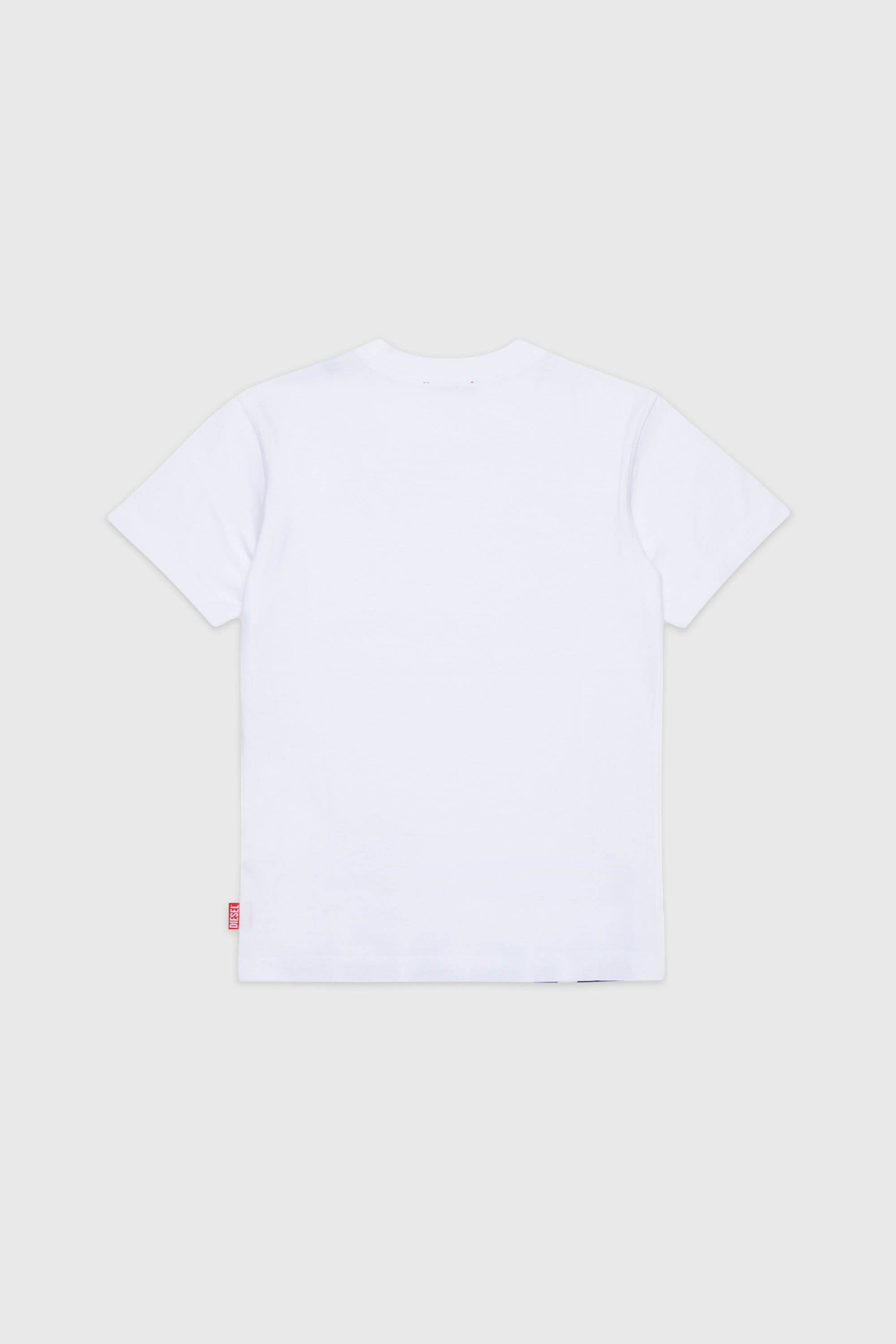Diesel - TPRES, T-shirt con logo cut-off Uomo in Bianco - 2